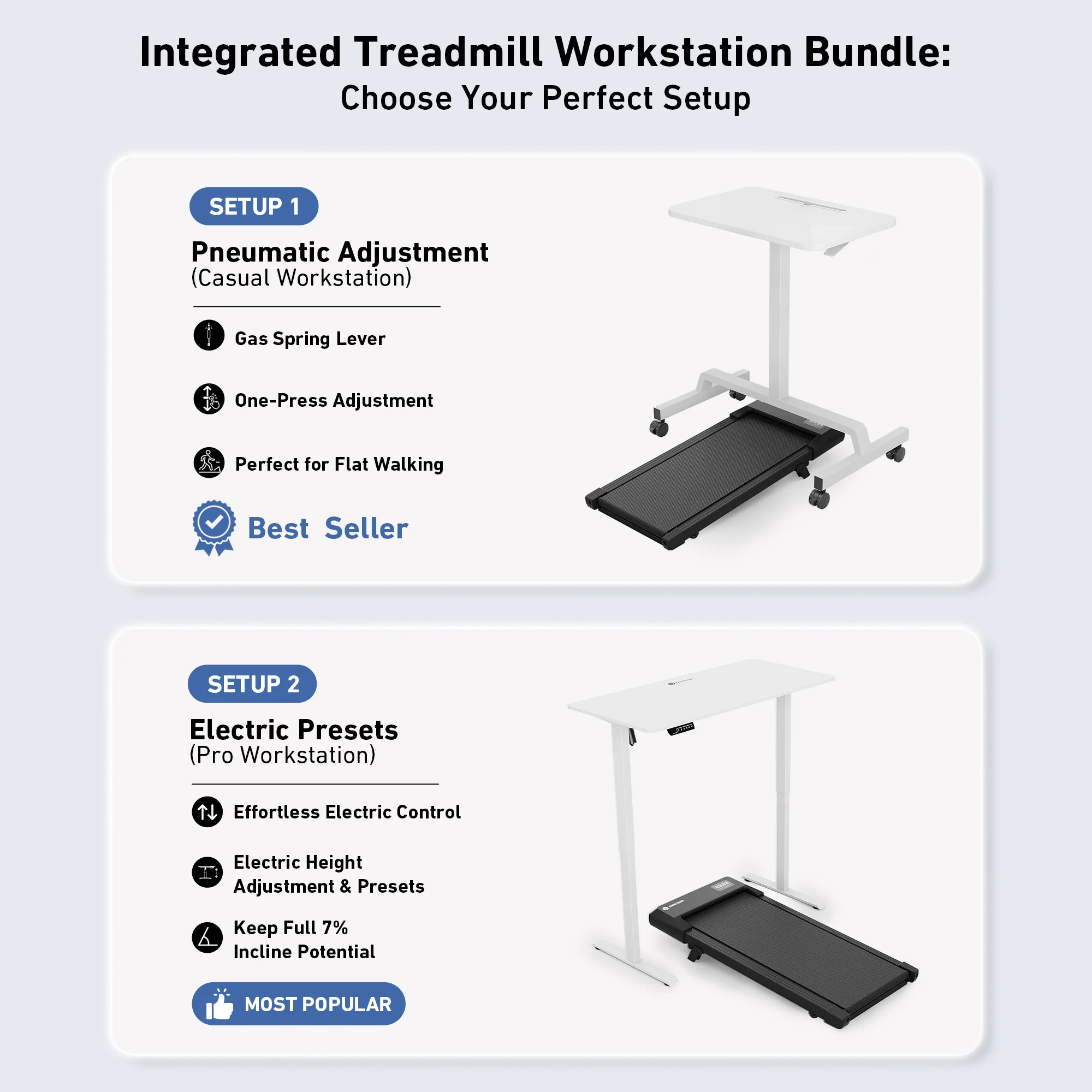 DeerRun Walking Workstation: Incline Walking Pad & Desk Bundle | Replace Your Chair