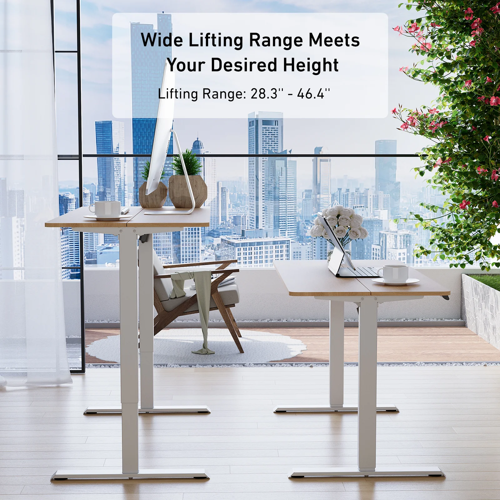 DeerRun®Electric Standing Desk, 39 x 23 Inches Height Adjustable