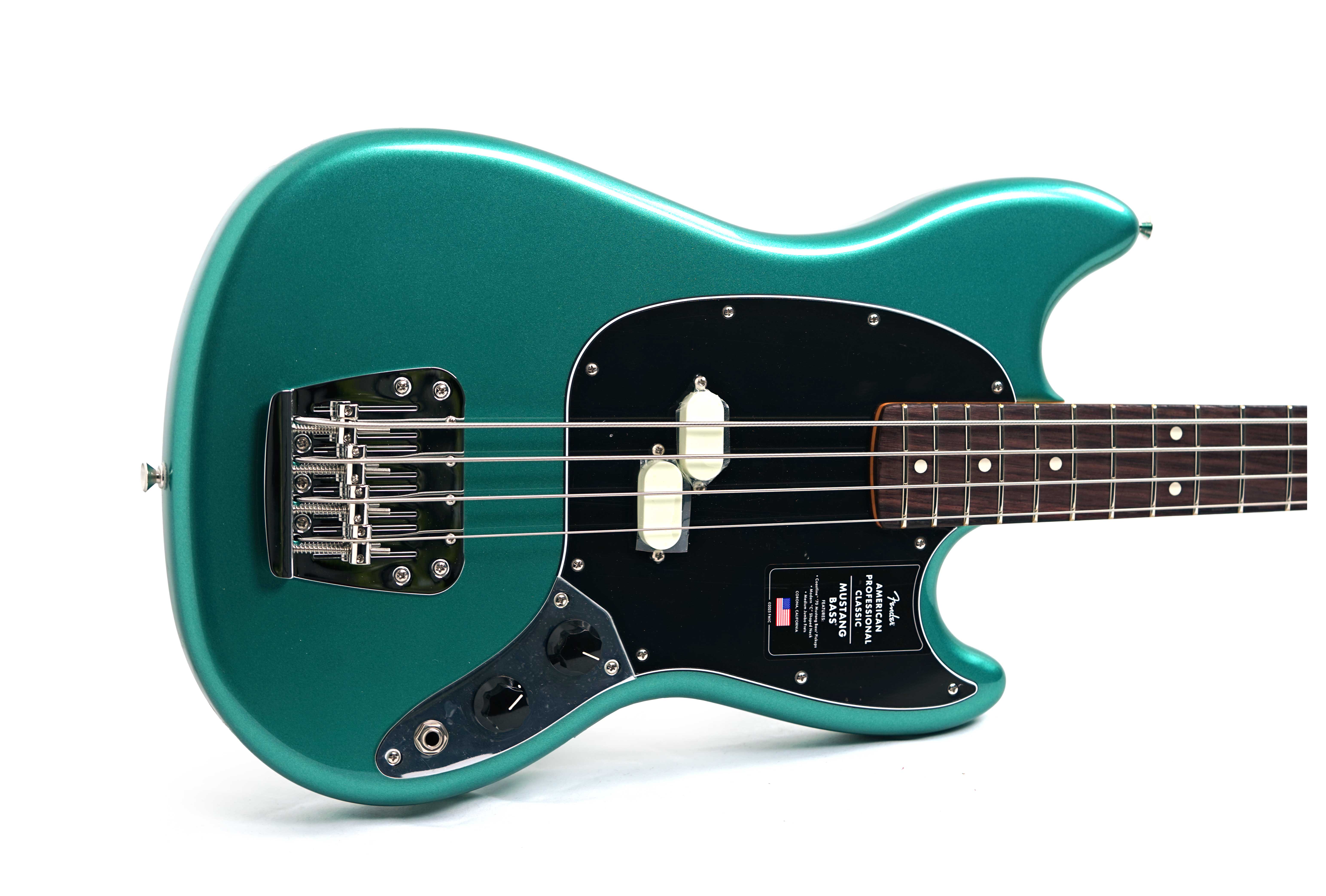 GUITARGUITAR Fender American Professional Classic Mustang Short Scale Bass Faded Sherwood Green Metallic Rosewood Fingerboard #US25089986