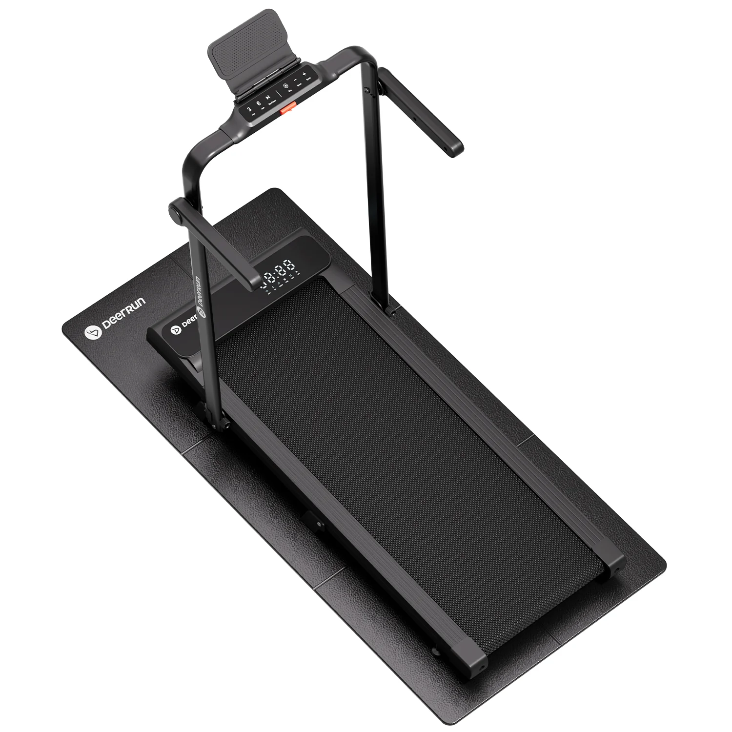 DeerRun A6 Plus Quiet 2-in-1 Foldable Treadmill for Home Walk, Run & Save Space -With 5% Incline, Handlebar & Full Display Screen