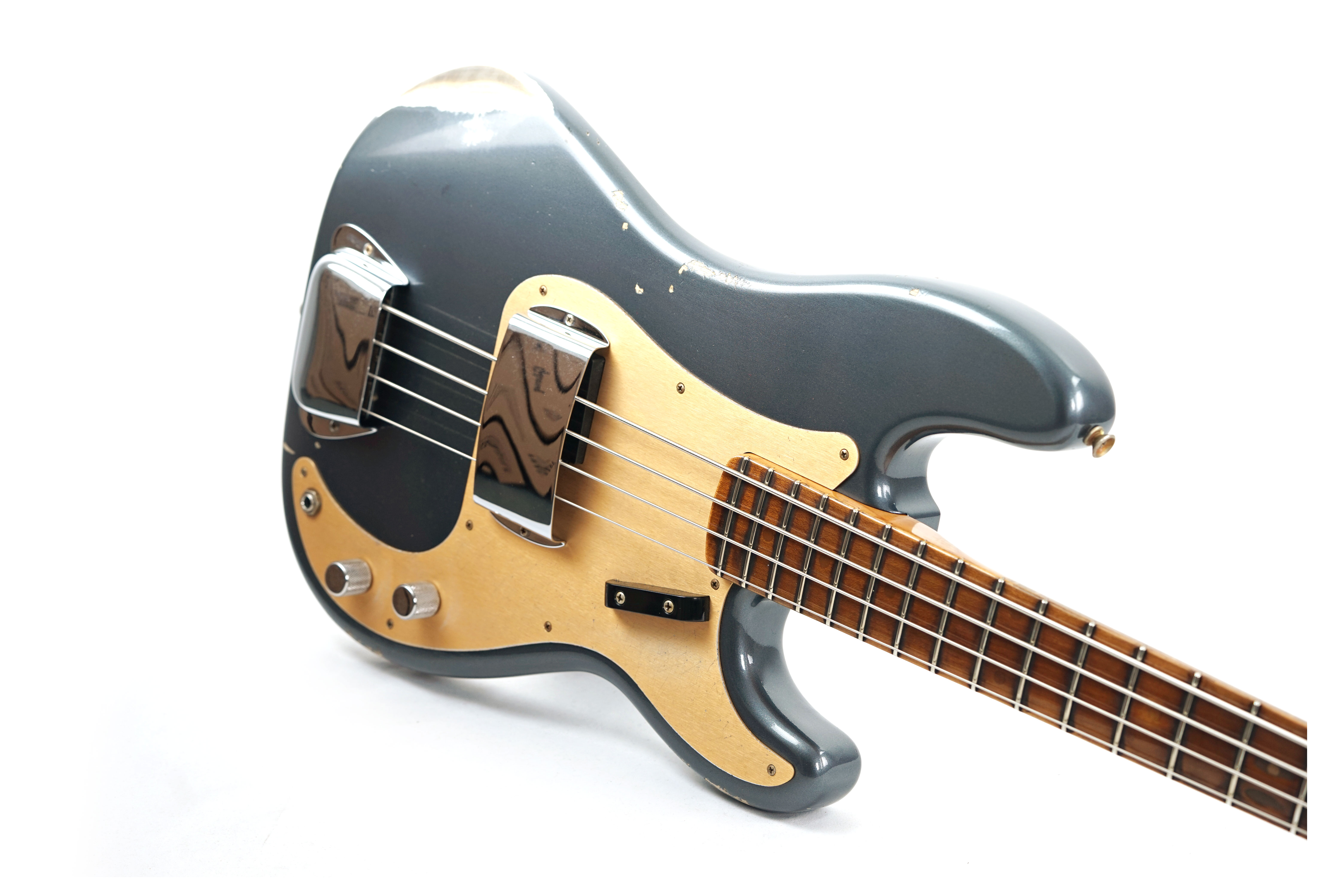 GUITARGUITAR Fender Custom Shop Precision Jazz Bass Relic Charcoal Frost Metallic #R143504