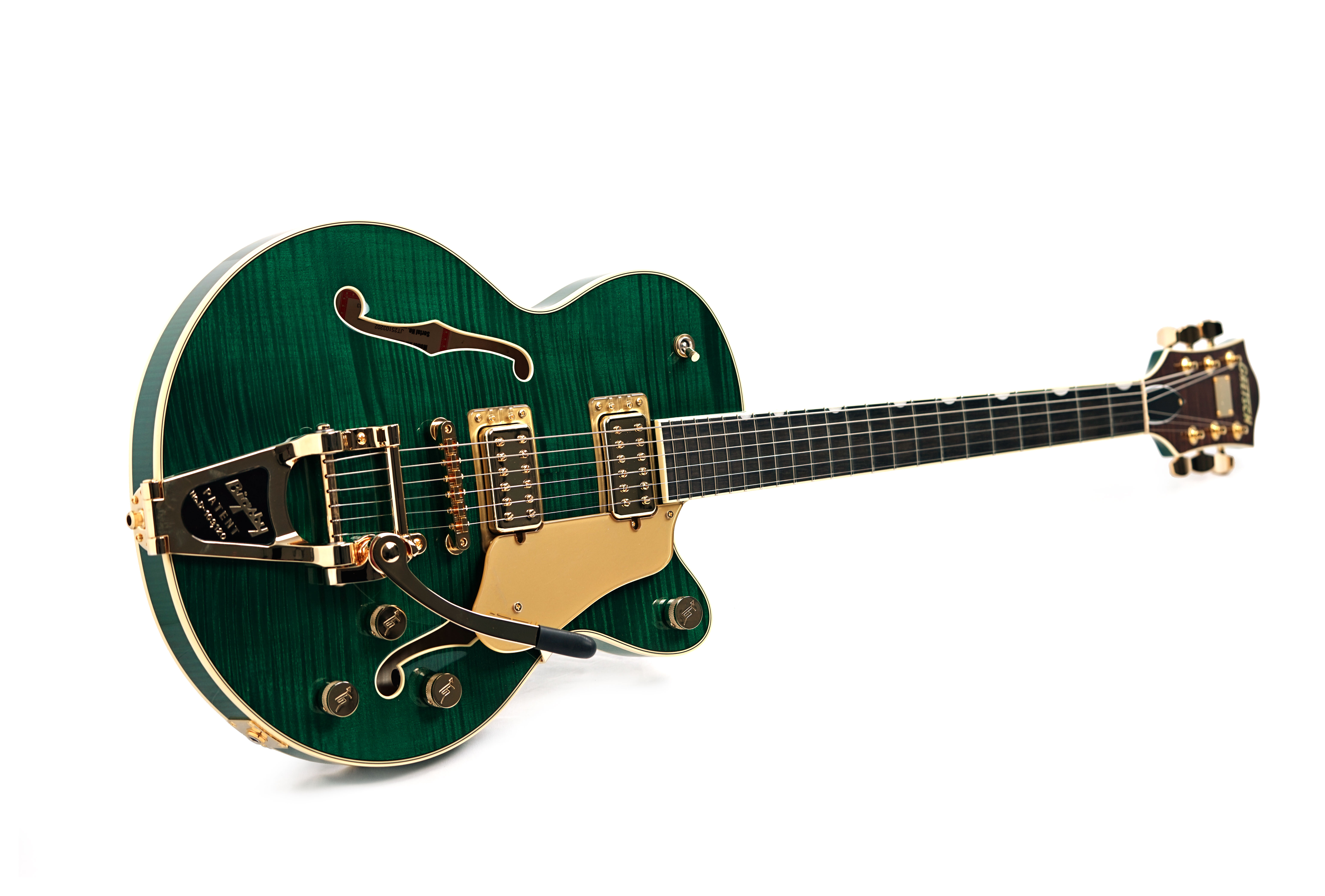 GUITARGUITAR Gretsch Broadkaster Jr. LX Figured CB with String Thru Bigsby and Gold Hardware Ebony Fingerboard Tropic Aura #JT25103202