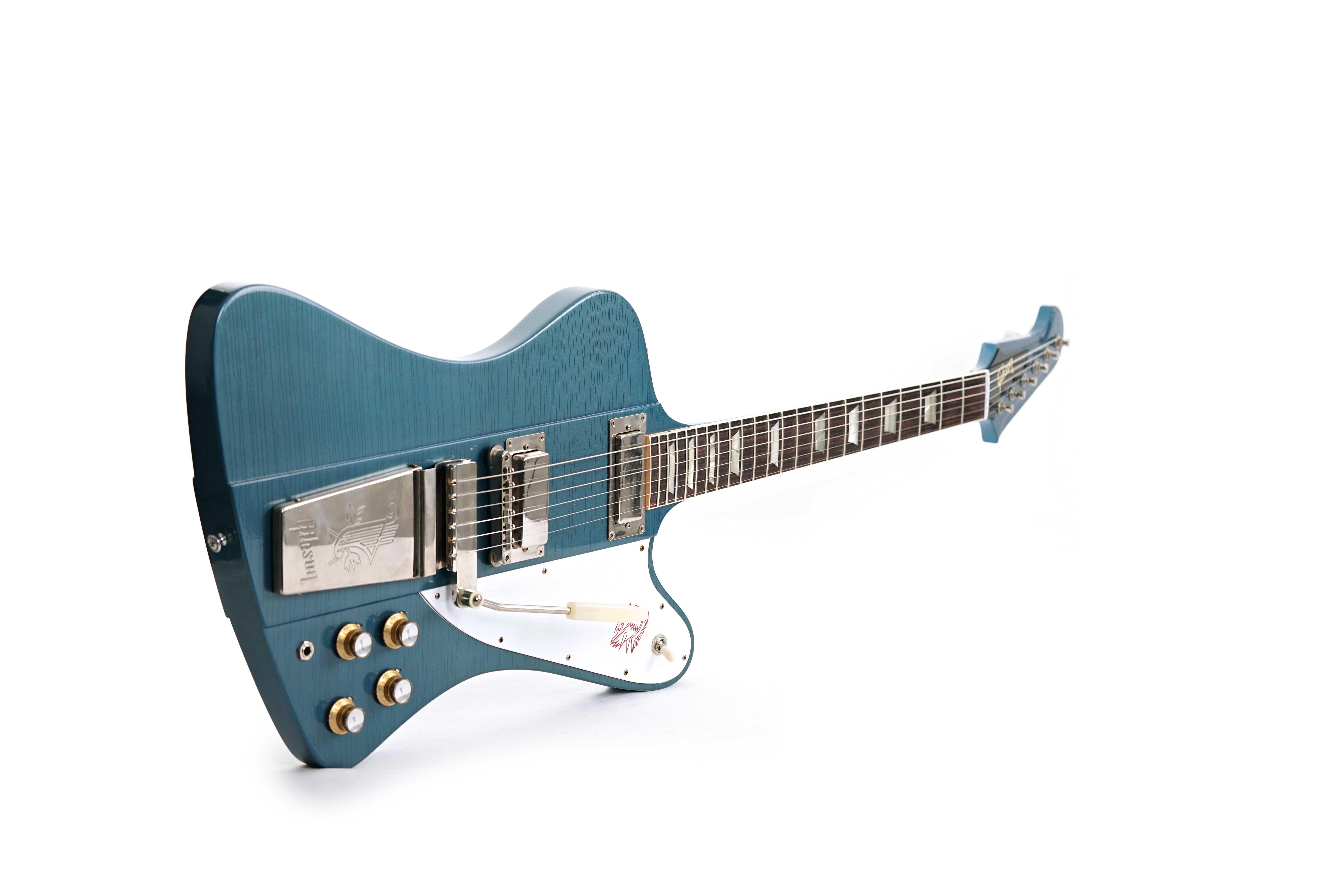 GUITARGUITAR Gibson Custom Shop 1963 Firebird V with Maestro Vibrola Ultra Light Aged Pelham Blue #405043