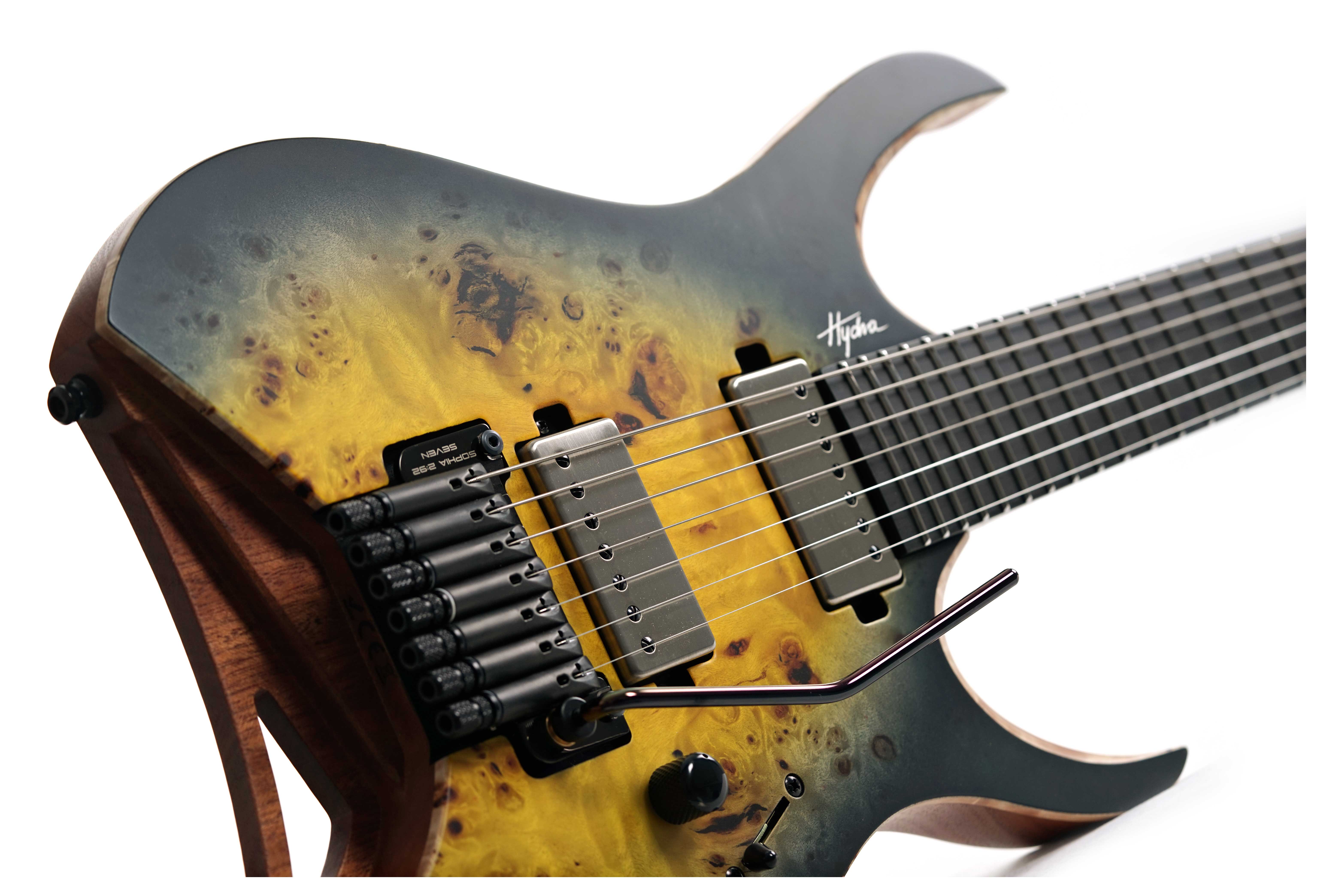 GUITARGUITAR Mayones Hydra Elite 7, Eye Poplar 3A, Custom Nuclear Burst Satin, Black Hardware, Velvetrone Ironside / Solium #HF0000718