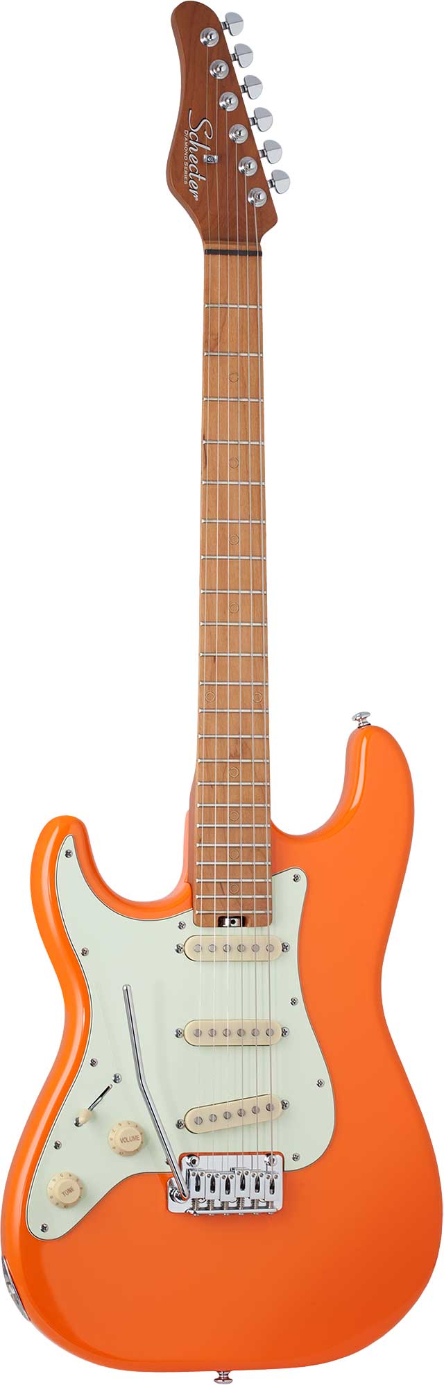GUITARGUITAR Schecter Nick Johnston Traditional SSS Atomic Orange Roasted Maple Fingerboard Left Handed