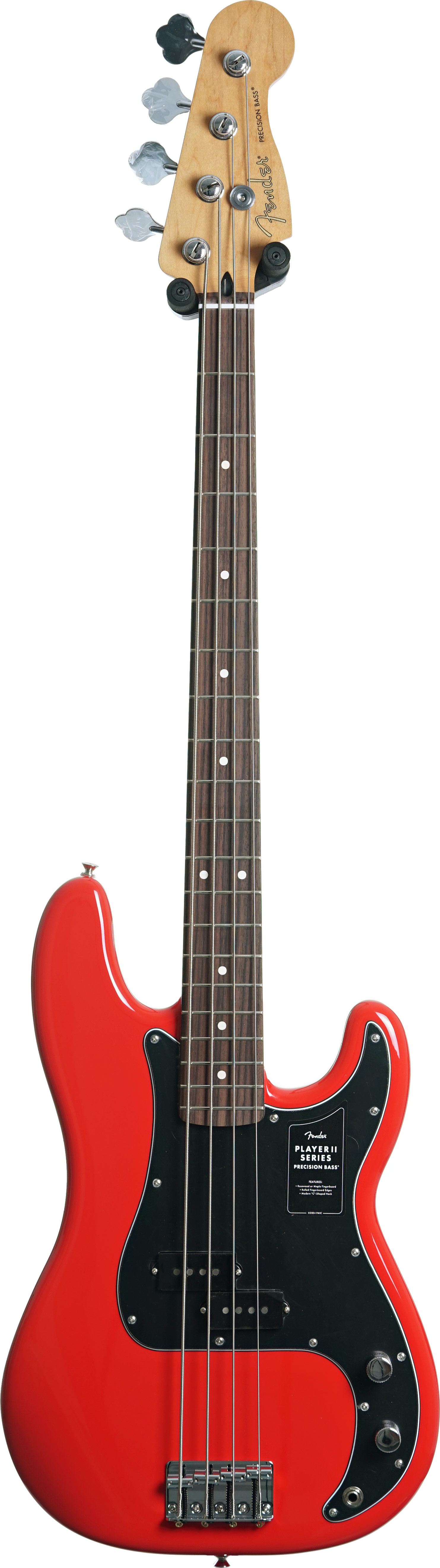GUITARGUITAR Fender Player II Precision Bass Coral Red Rosewood Fingerboard