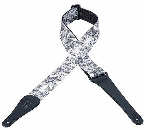 GUITARGUITAR Levy's MPD2-048 Sublimation Black and White Skulls