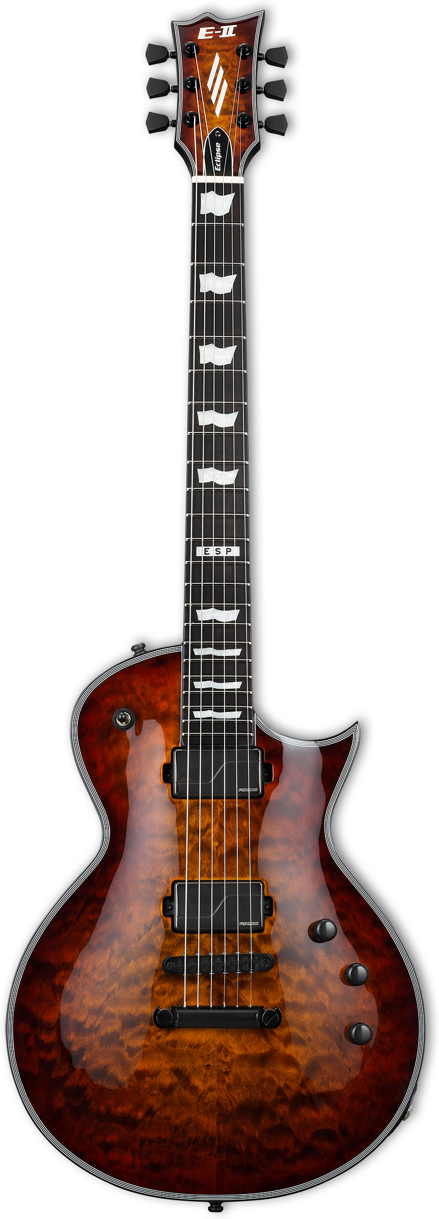 GUITARGUITAR ESP E-II Eclipse Tiger Eye Sunburst Quilted Maple Top