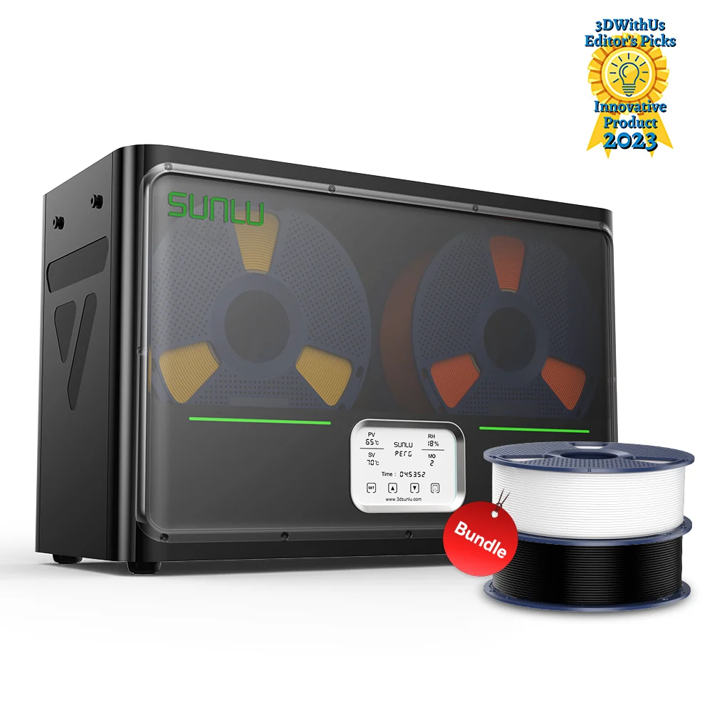 SUNLU FilaDryer S4, Temperature Balance and High Efficiency, the First Dryer for 4 Spools Capacity