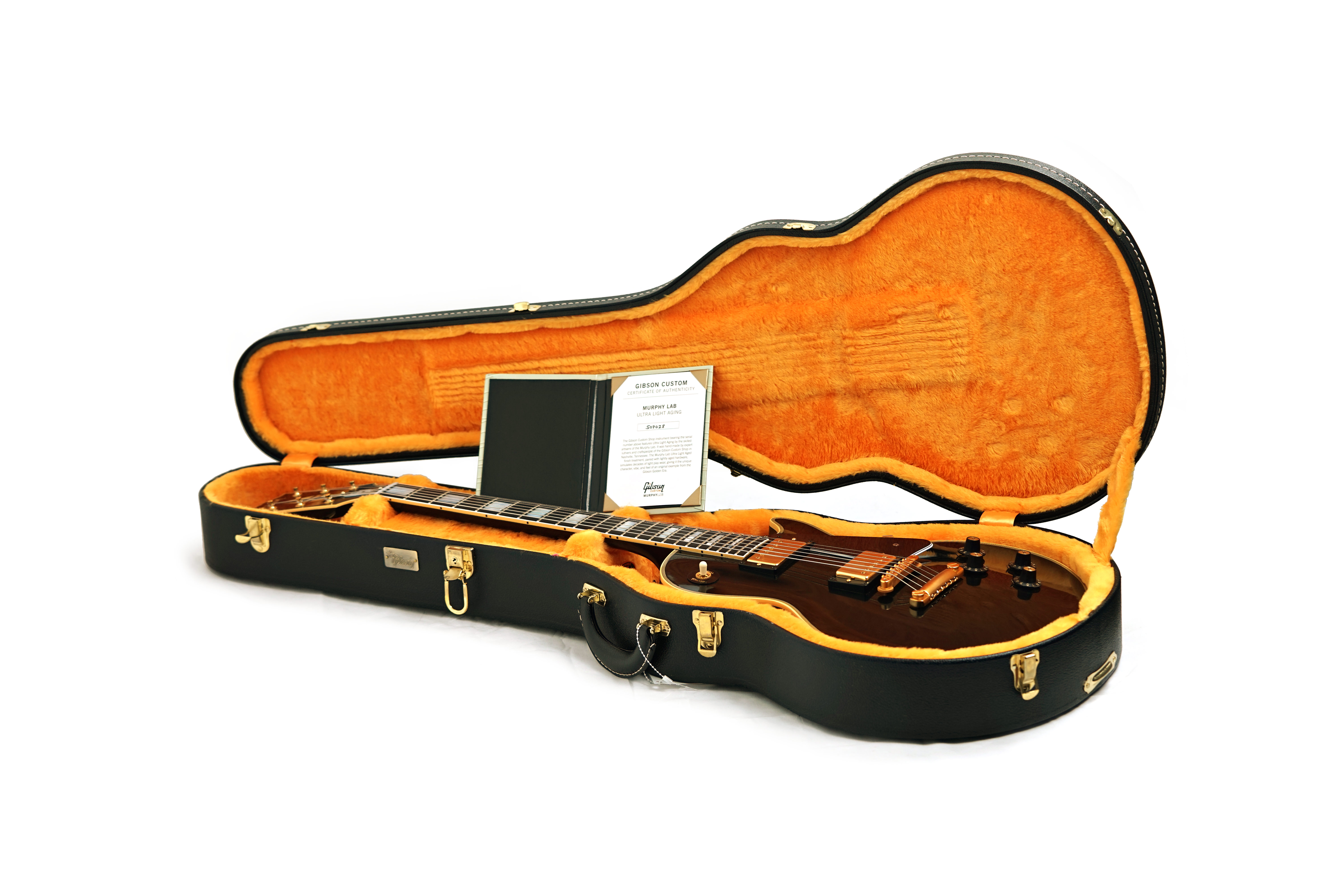 GUITARGUITAR Gibson Custom Shop Murphy Lab 1968 Les Paul Custom Reissue Ultra Light Aged Ebony #509028