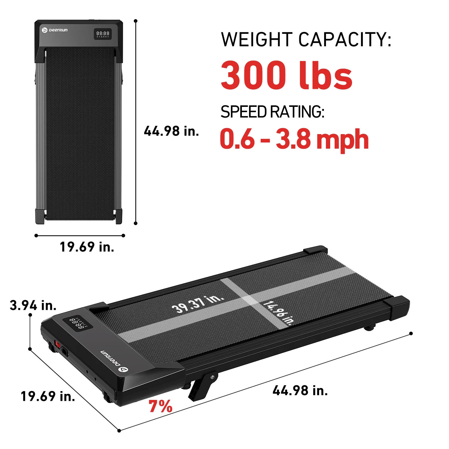 DeerRun 2026 Q2 Urban Plus Smart Walking Pad with 7% Incline for Space-Saving Active Walking