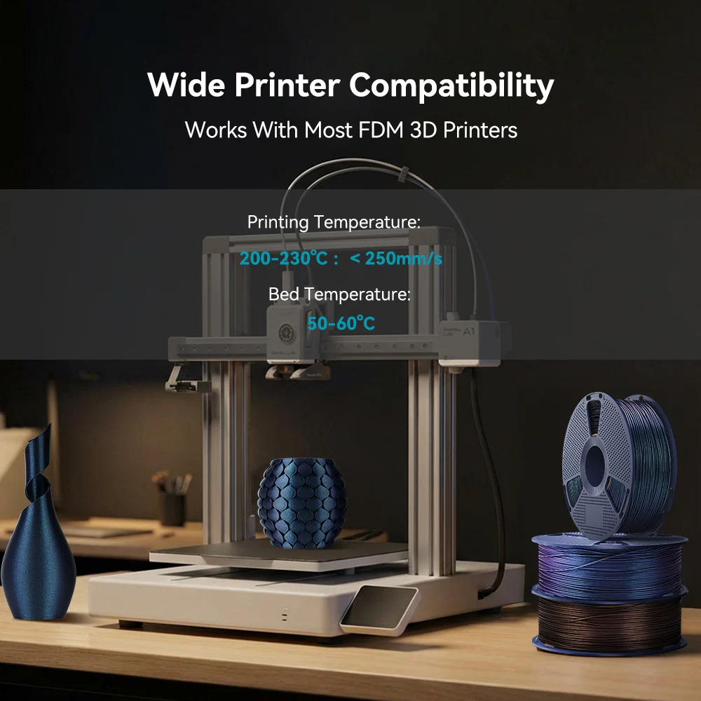 SUNLU PLA Galaxy 1KG, Color-Shifting PLA Esthenic Filament, Sparkling Ultrafine Pearlescent Powder