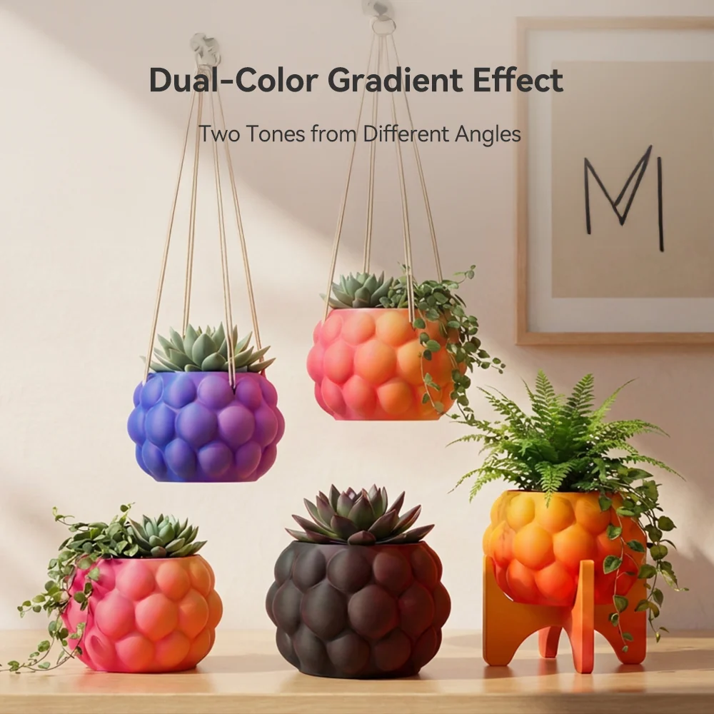 SUNLU Matte PLA Dual-Color 3D Printer Esthenic Filament 1KG, Seamless Two-Tone Shifts & Soft Matte Finish