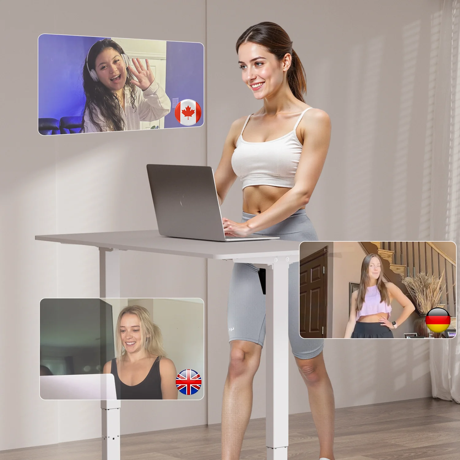DeerRun Q2 Urban 7% Incline Under-desk Walking Pad with Smart Control | Rose Gold