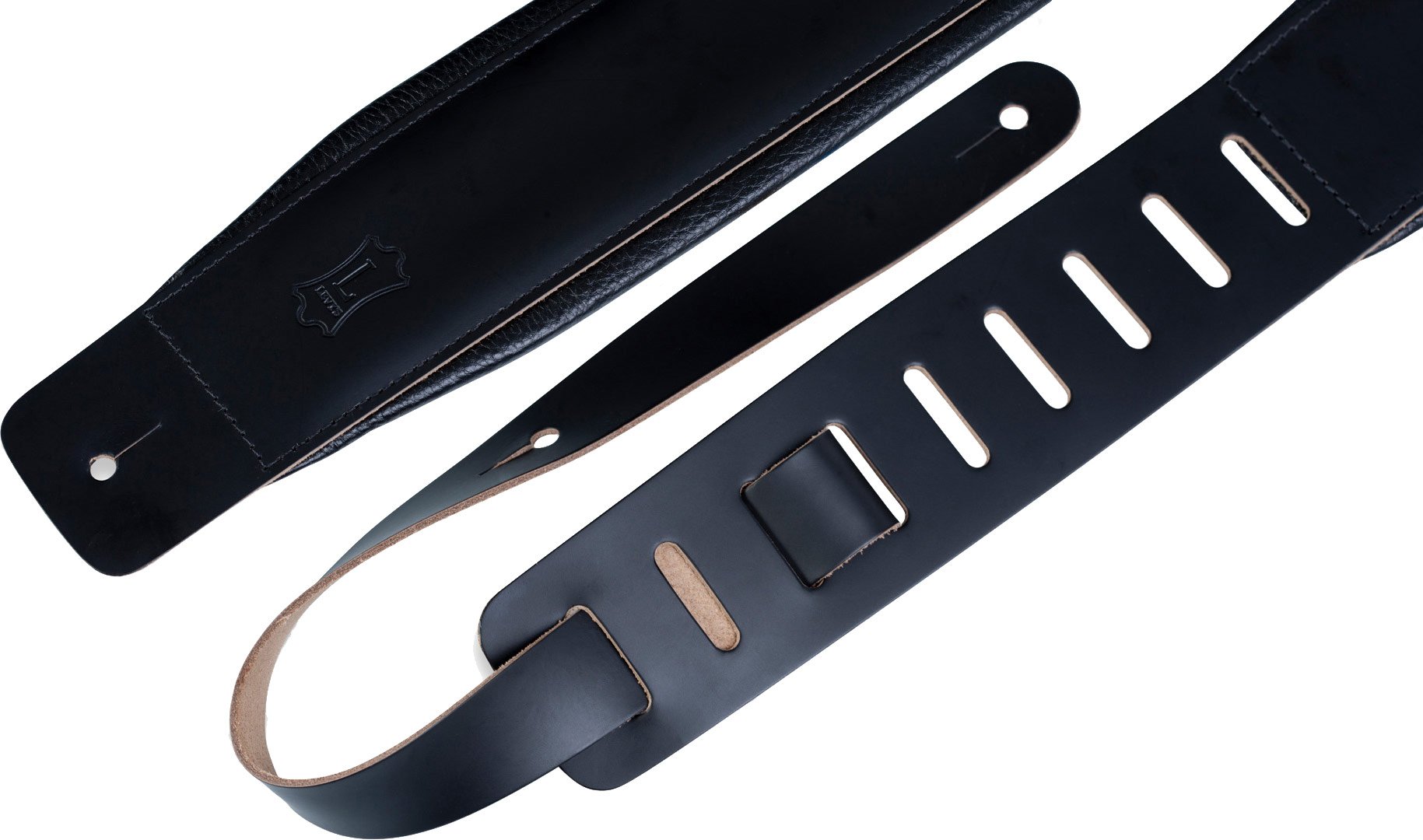 GUITARGUITAR Levy's DM1PD-BLK Leather Padded Strap Black