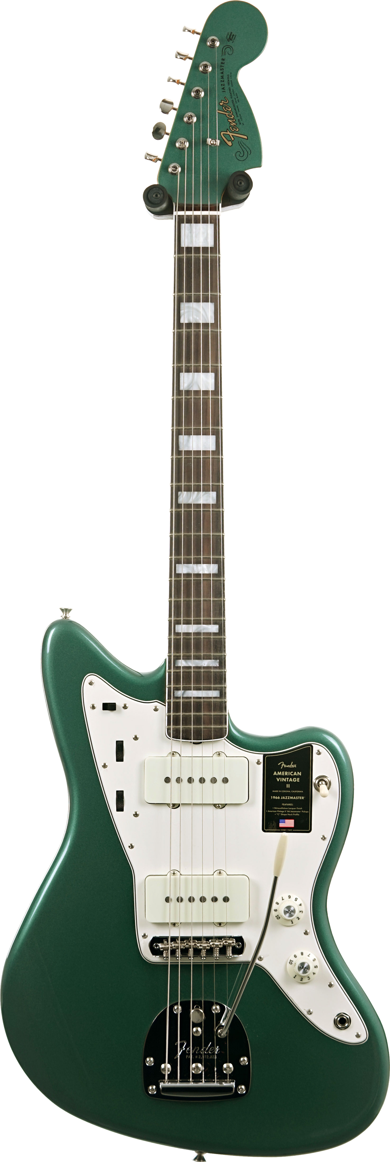 GUITARGUITAR Fender American Vintage II 1966 Jazzmaster Sherwood Green Metallic Rosewood Fingerboard #V2557290
