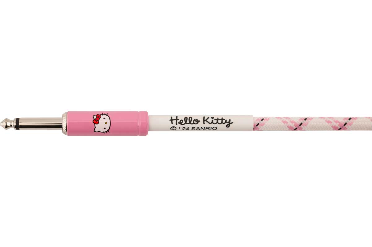 GUITARGUITAR Fender Hello Kitty White/Pink Woven Cable 10 Feet
