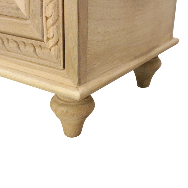 World Market Gata Distressed White Teak Wood Storage Bench