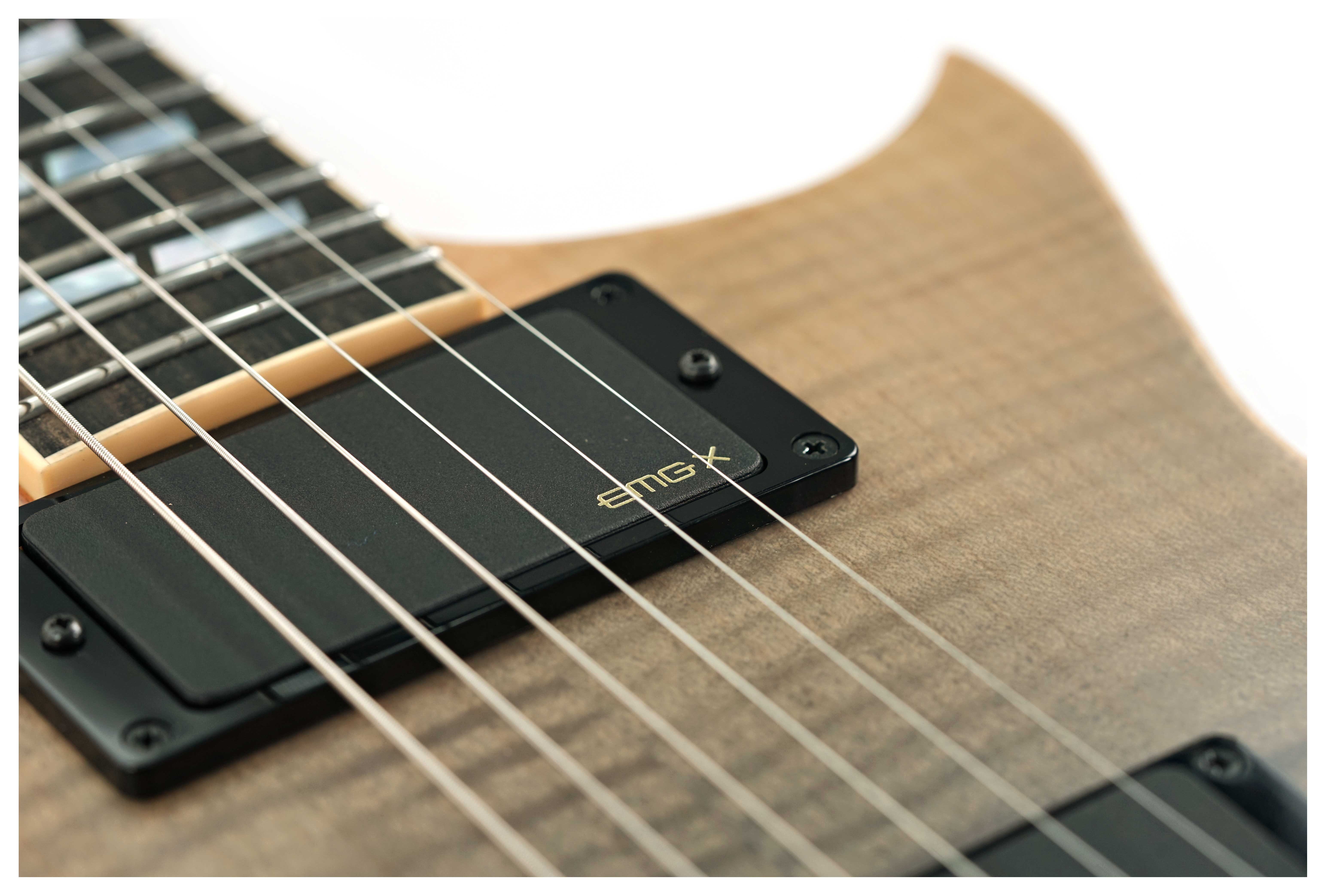 GUITARGUITAR ESP USA Eclipse Flame Maple EMG FR Black Natural Fade Satin (Ex-Demo) #US24302