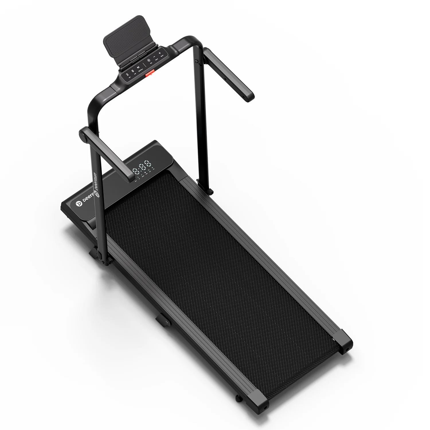 DeerRun A6 Plus Quiet 2-in-1 Foldable Treadmill for Home Walk, Run & Save Space -With 5% Incline, Handlebar & Full Display Screen