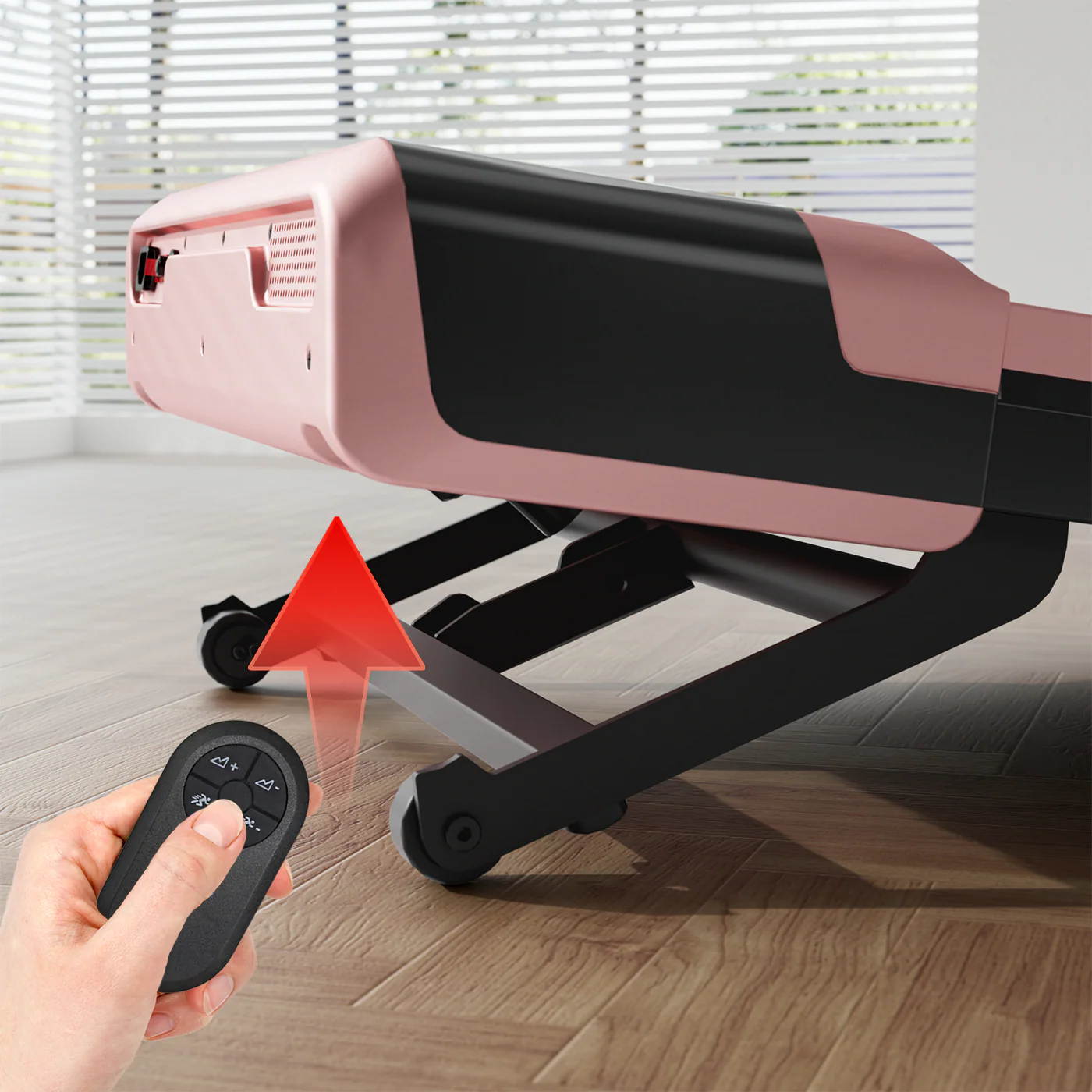DeerRun Z10 12% Auto Incline Smart Walking Pad Treadmill with remote control Pink-Fat-burning & fitness friendly