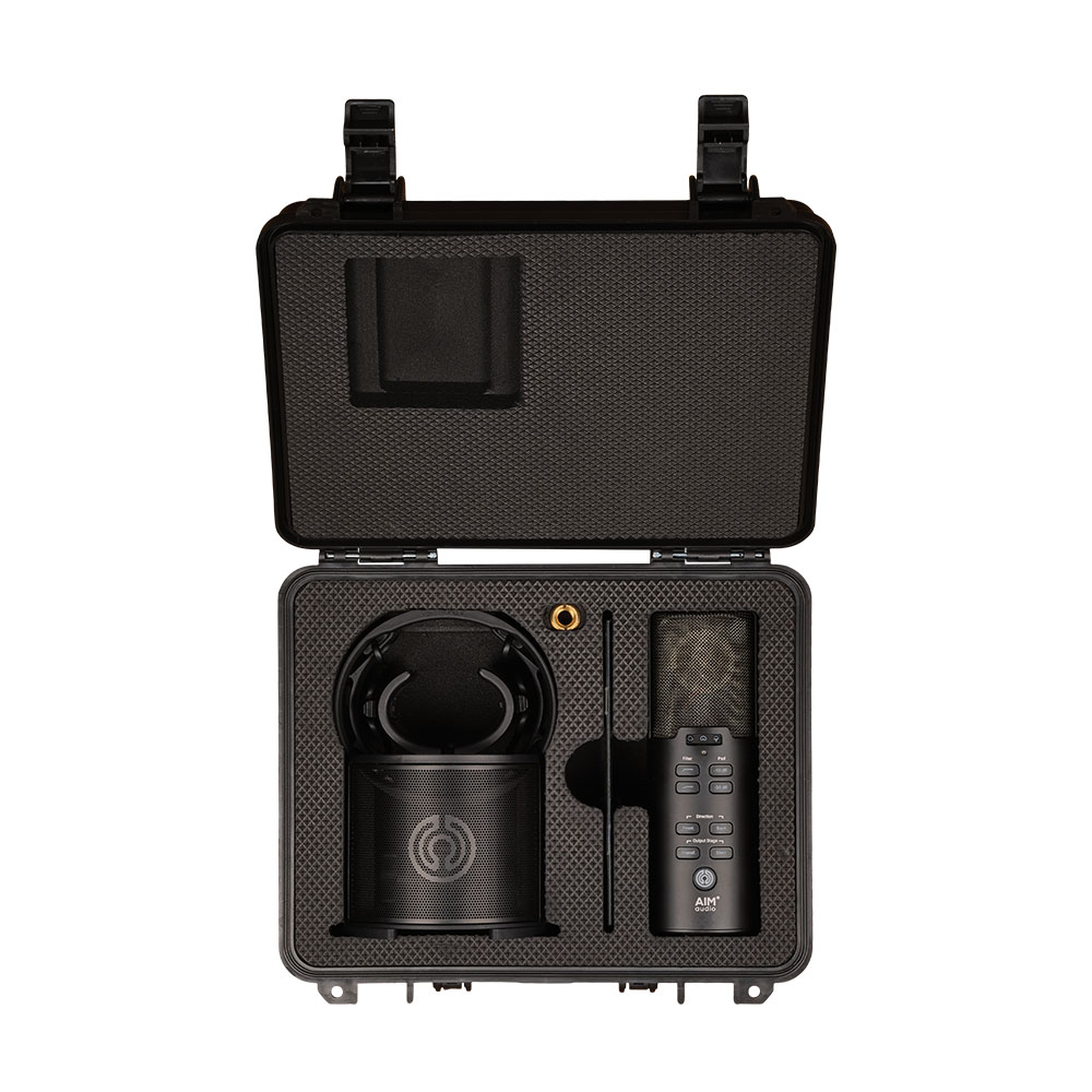 GUITARGUITAR Aim Audio INSPIRE + PACK Multi-Pattern Studio Mic and ORBIT/SENTRY Shockmount Package in Custom Case