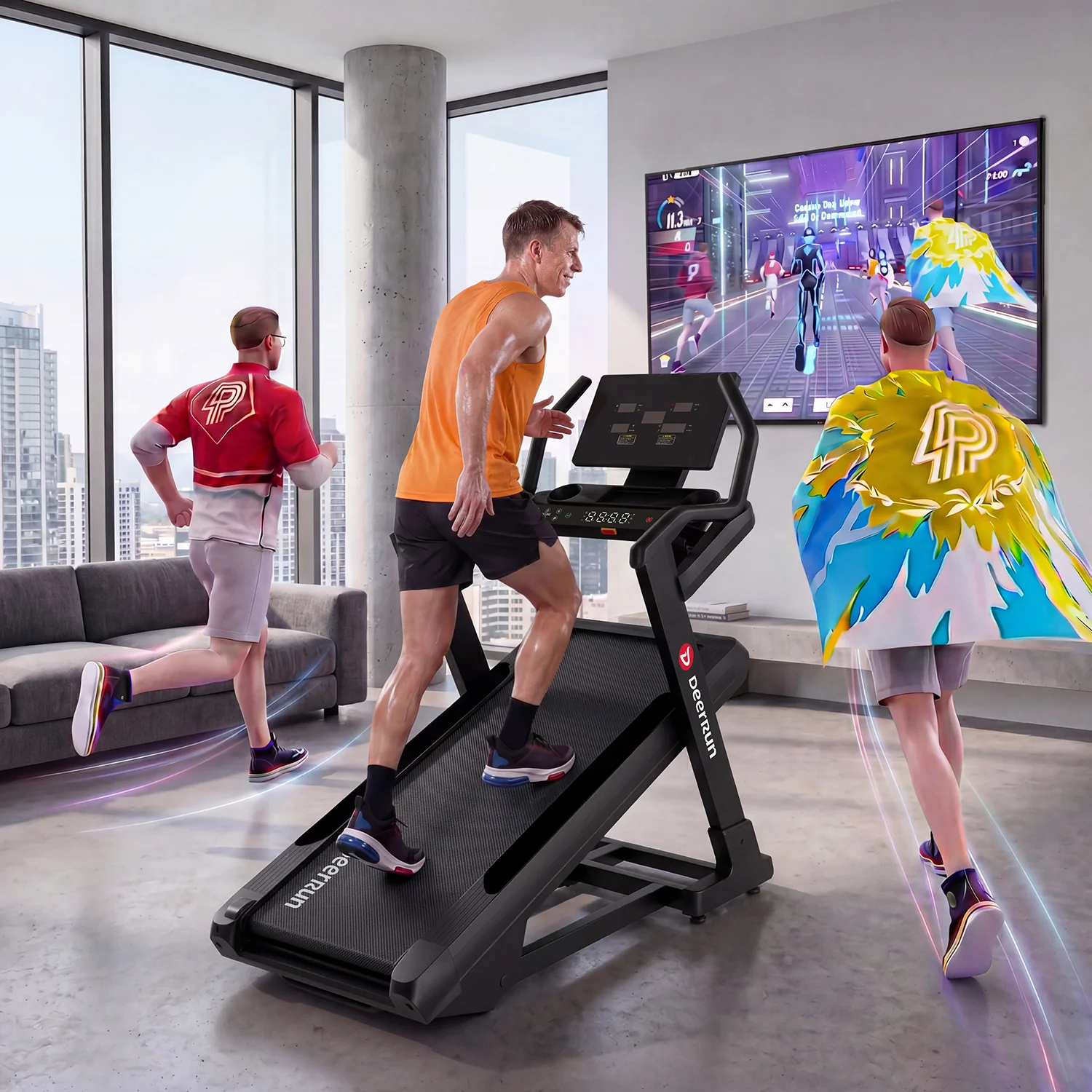 DeerRun Apex Titan 1 -6% Decline to 48% Incline Real Terrain Training Treadmill