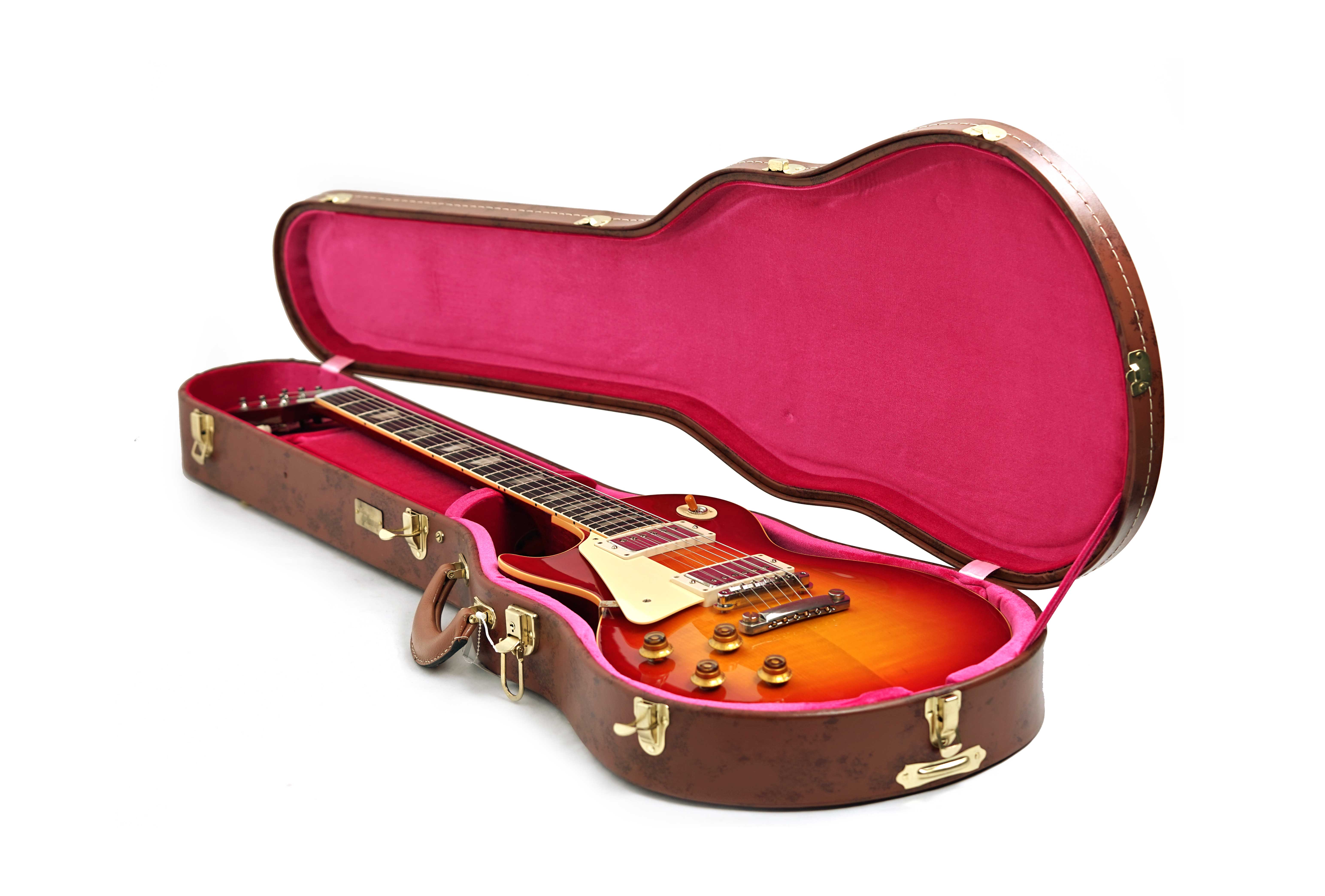 GUITARGUITAR Gibson Custom Shop 1958 Les Paul Standard Washed Cherry Sunburst VOS Left Handed #85762