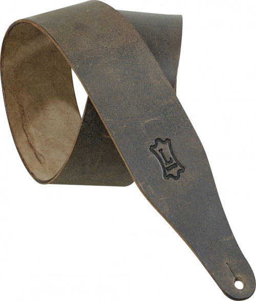 GUITARGUITAR Levy's M17D 2.5 Inch Distressed Carving Leather Dark Brown
