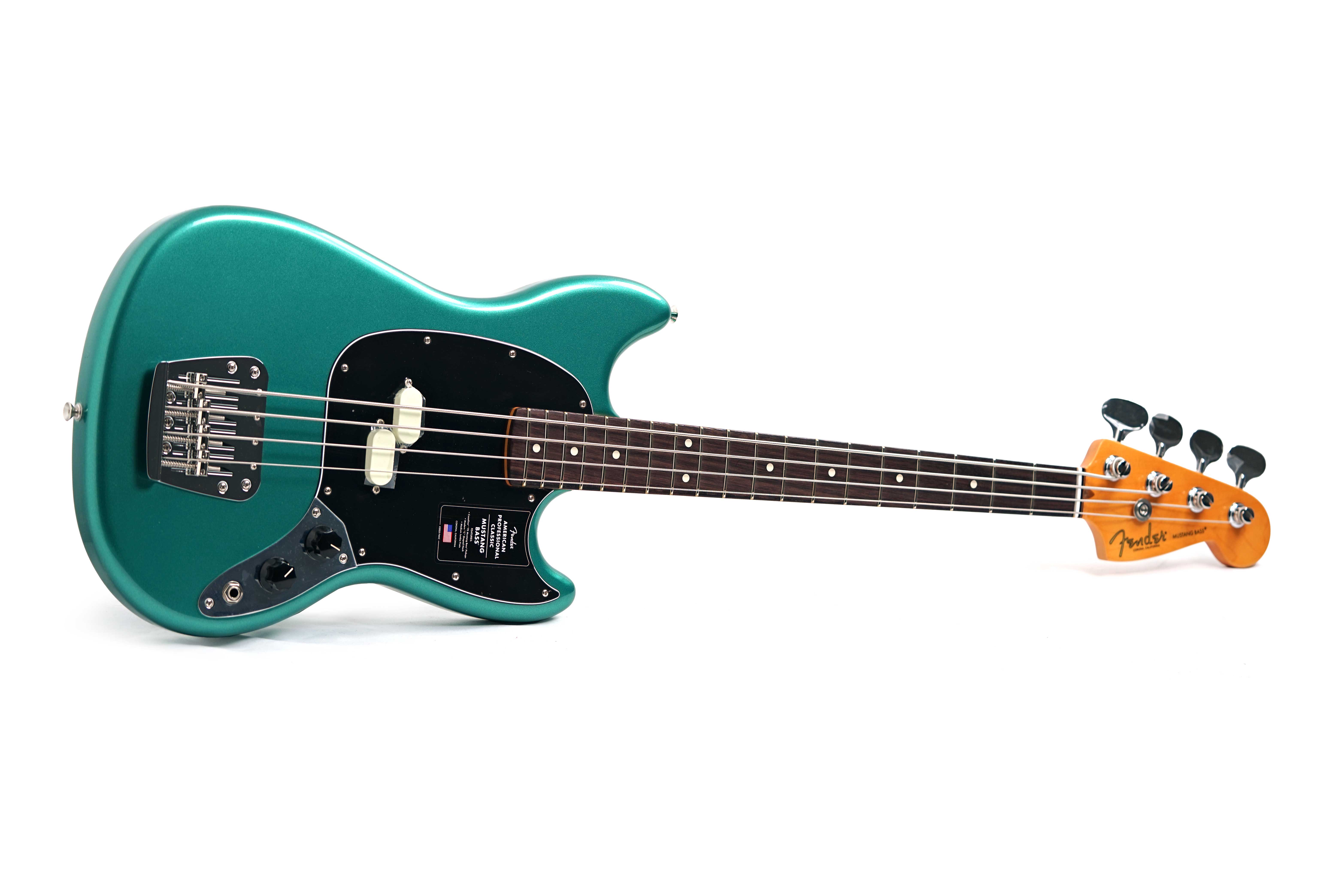 GUITARGUITAR Fender American Professional Classic Mustang Short Scale Bass Faded Sherwood Green Metallic Rosewood Fingerboard #US25089986