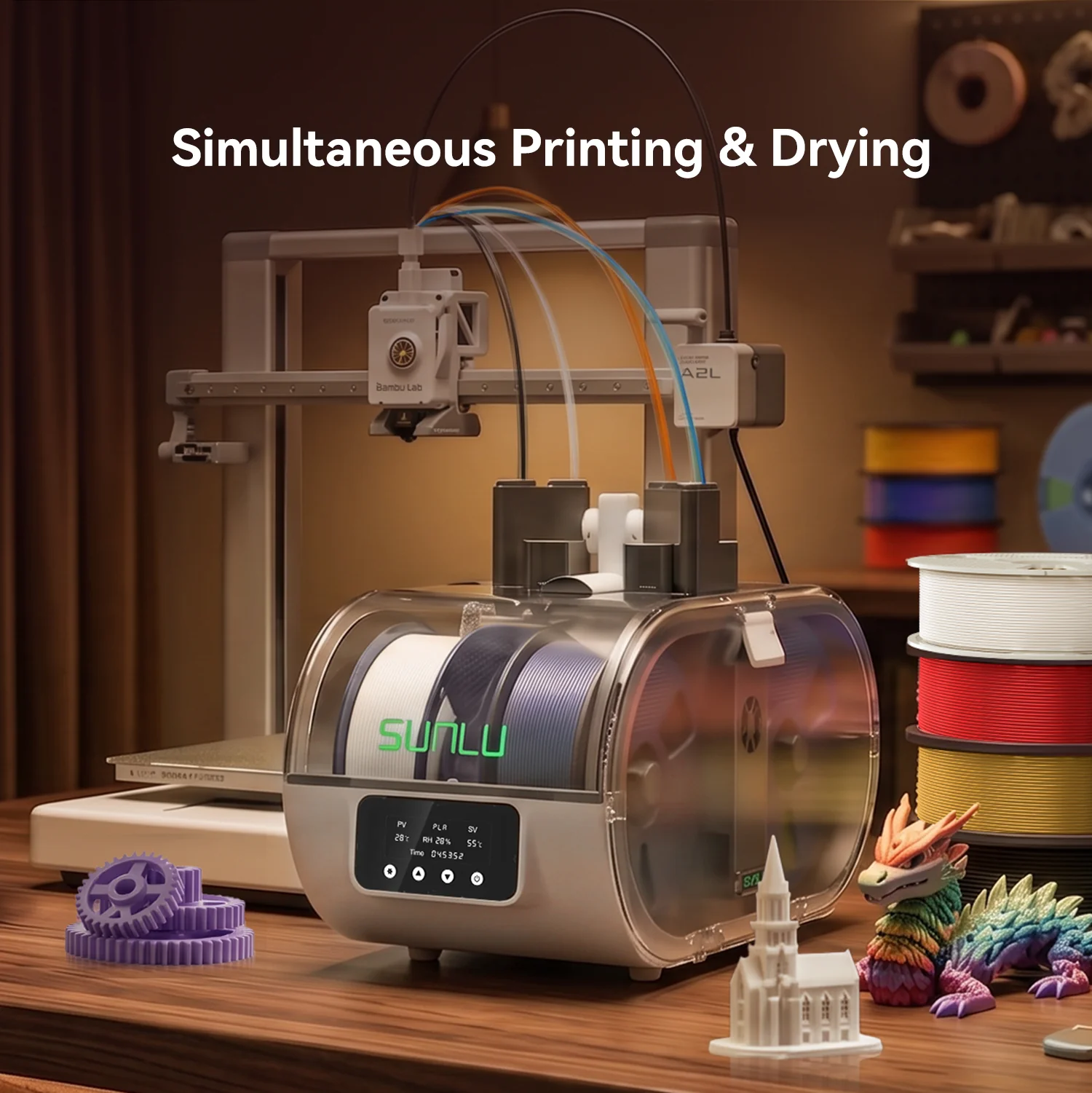[Pre-sale] SUNLU AMS Lite Heater, AMS Lite Enclosure, Dual-airflow ensures perfect prints.Up to 70°C, supports PLA/PETG/ABS/ASA/PA
