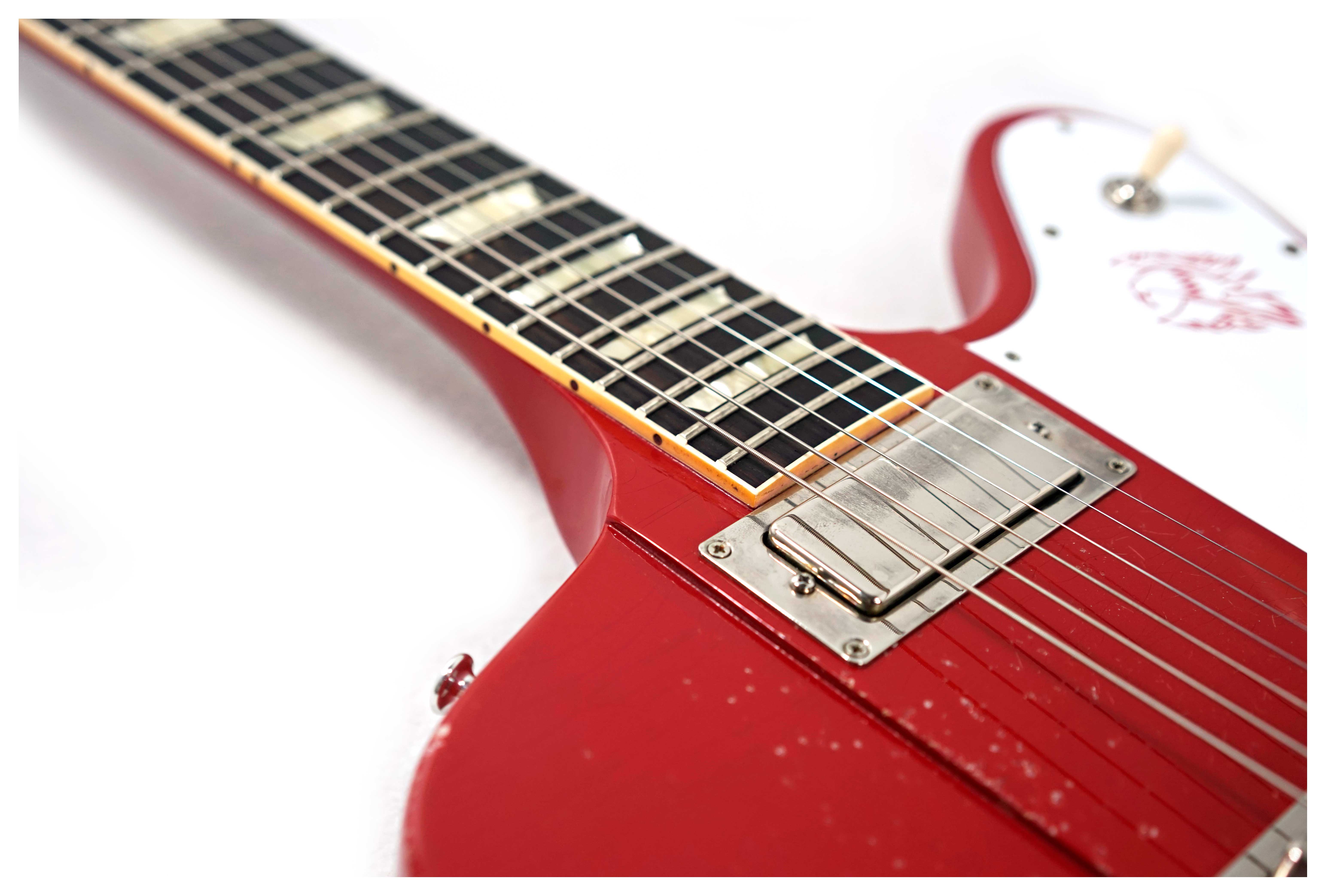 GUITARGUITAR Gibson Custom Shop 1963 Firebird V With Maestro Vibrola Light Aged Cardinal Red #304583