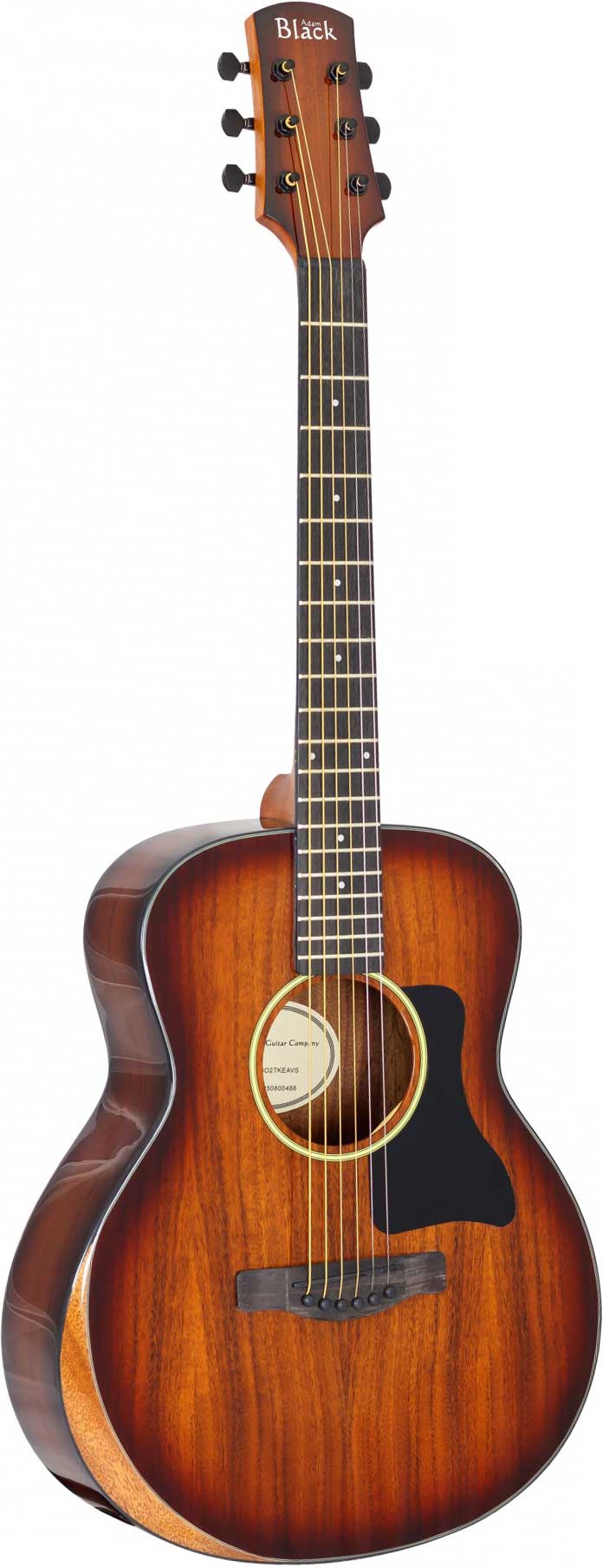 GUITARGUITAR Adam Black O-2 Travel Koa Electro Acoustic with Bevelled Armrest