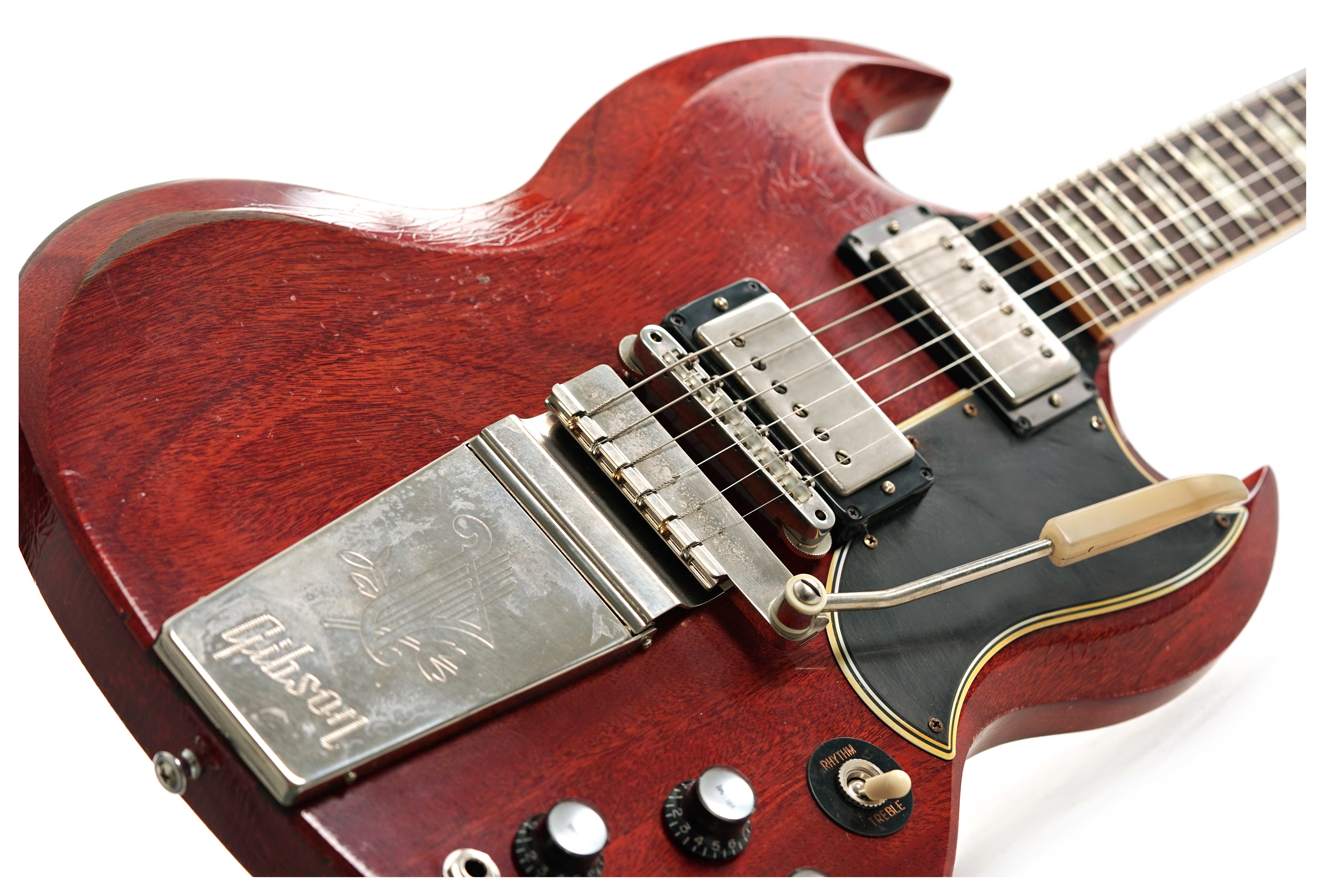 GUITARGUITAR Gibson Custom Shop Murphy Lab 1964 SG Standard Reissue With Maestro Vibrola Heavy Aged Faded Cherry #300094