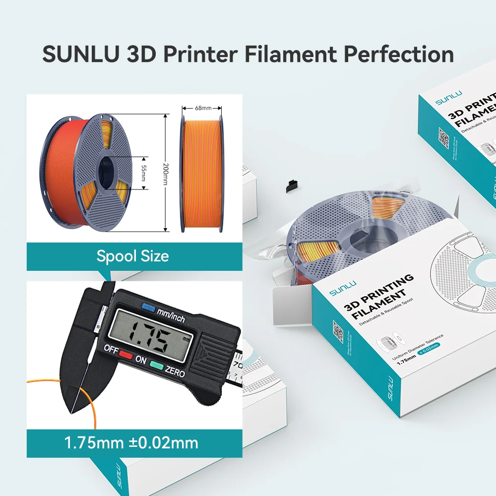 SUNLU Matte PLA Dual-Color 3D Printer Esthenic Filament 1KG, Seamless Two-Tone Shifts & Soft Matte Finish
