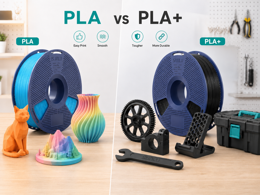 SUNLU PLA+ vs PLA: Which Filament Is Better for Your 3D Printing Needs?