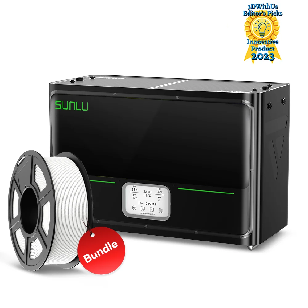SUNLU FilaDryer S4, Temperature Balance and High Efficiency, the First Dryer for 4 Spools Capacity
