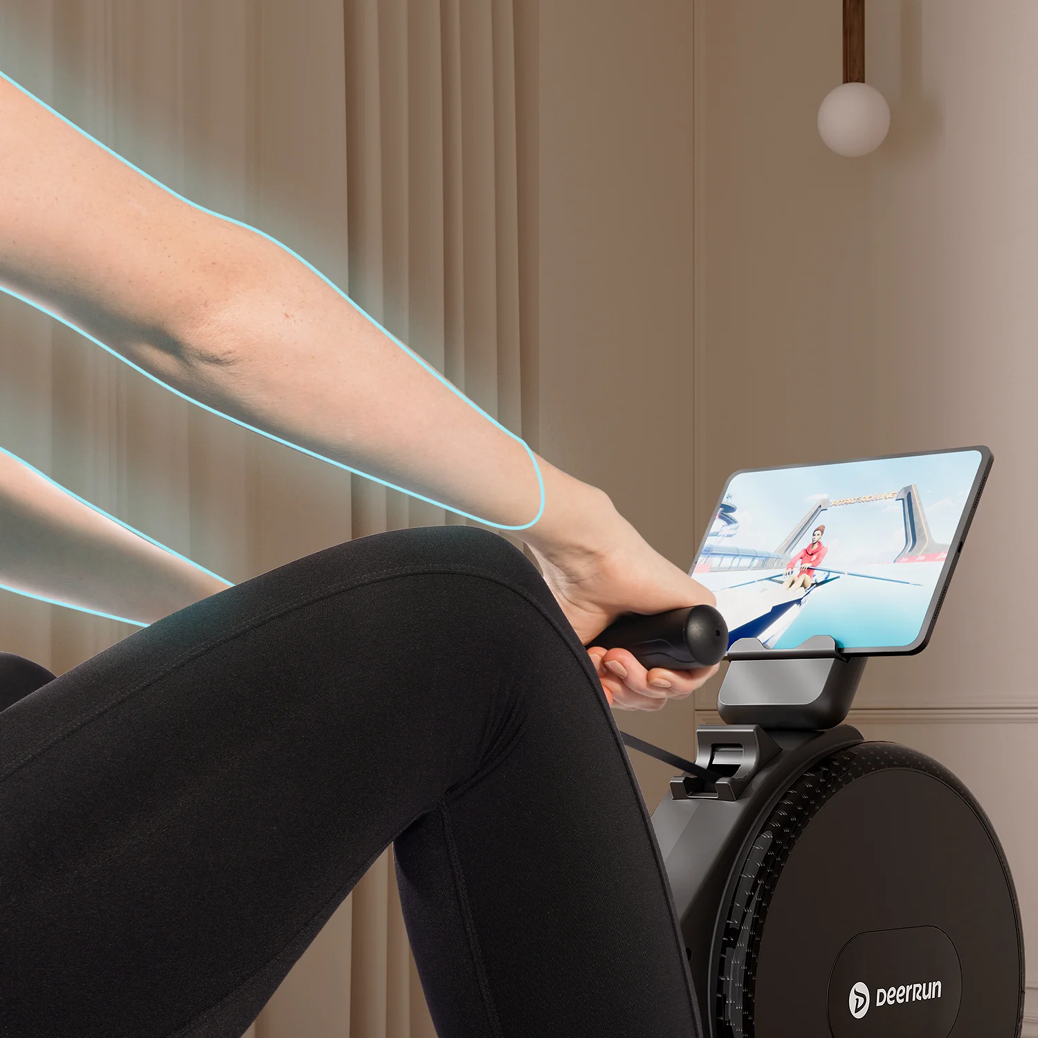 DeerRun R1 Pro Ultra-Quiet 32-Level Magnetic Resistance Smart Rower for Home