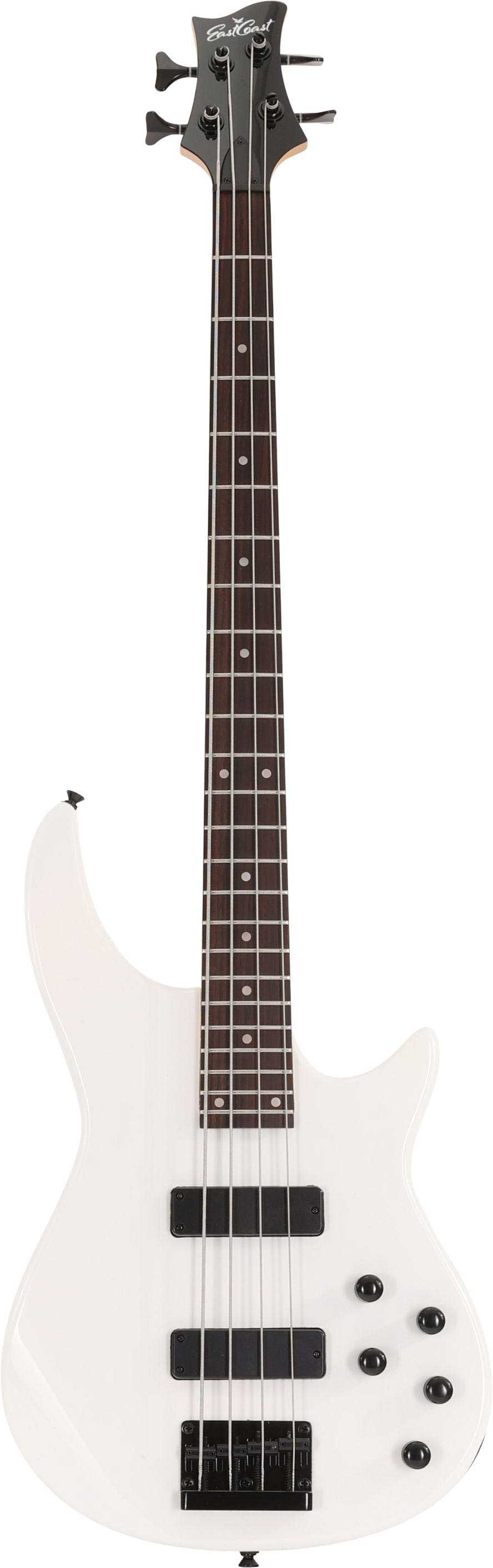 GUITARGUITAR EastCoast MB4-PW Bass White Rosewood Fingerboard