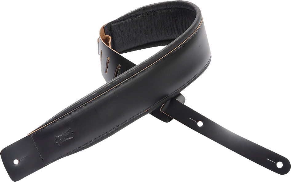 GUITARGUITAR Levy's DM1PD-BLK Leather Padded Strap Black