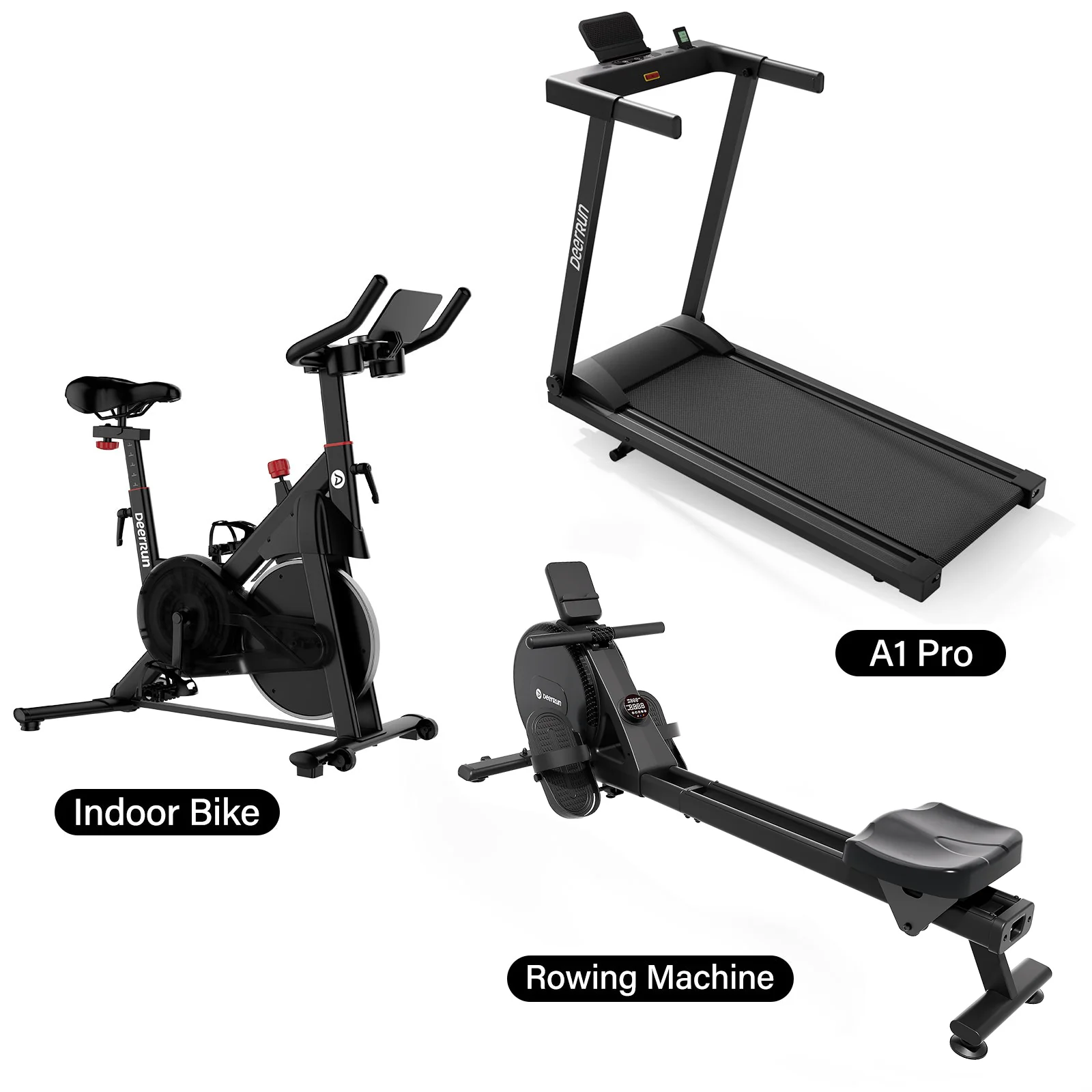 Treadmill + Bike + Rowing Machine Home Gym Bundle