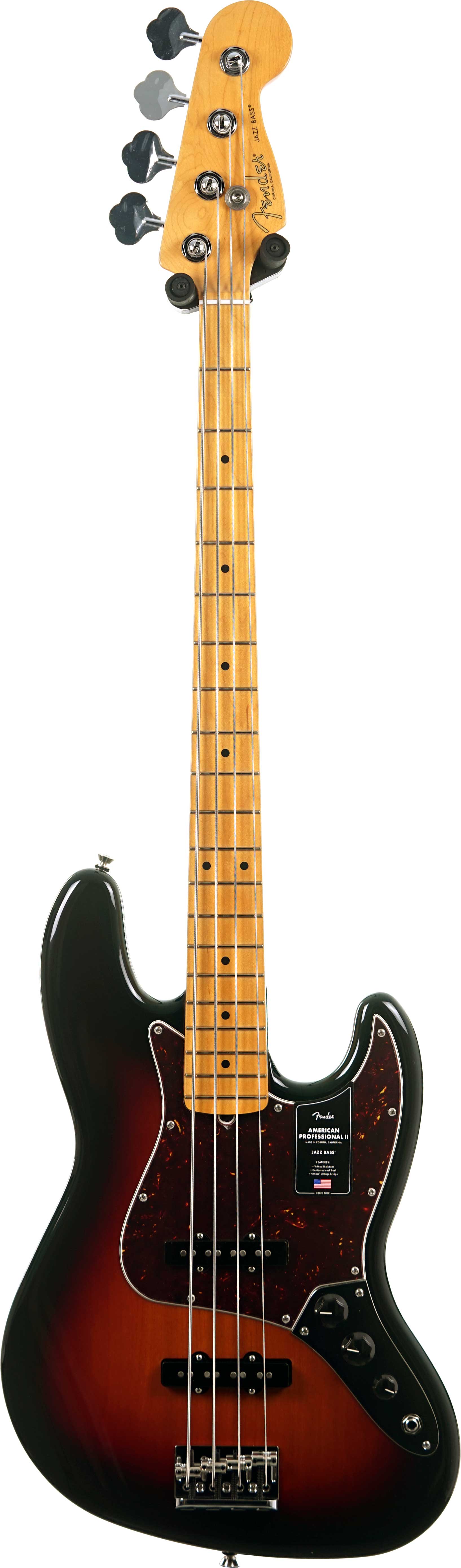 GUITARGUITAR Fender American Professional II Jazz Bass 3 Tone Sunburst Maple Fingerboard #US25093821