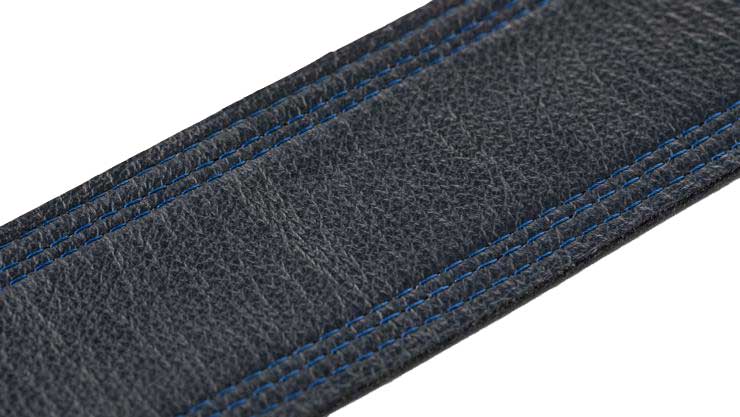 GUITARGUITAR Taylor Blue Denim Strap Navy Leather Edges 2.5 Inch Embossed Logo