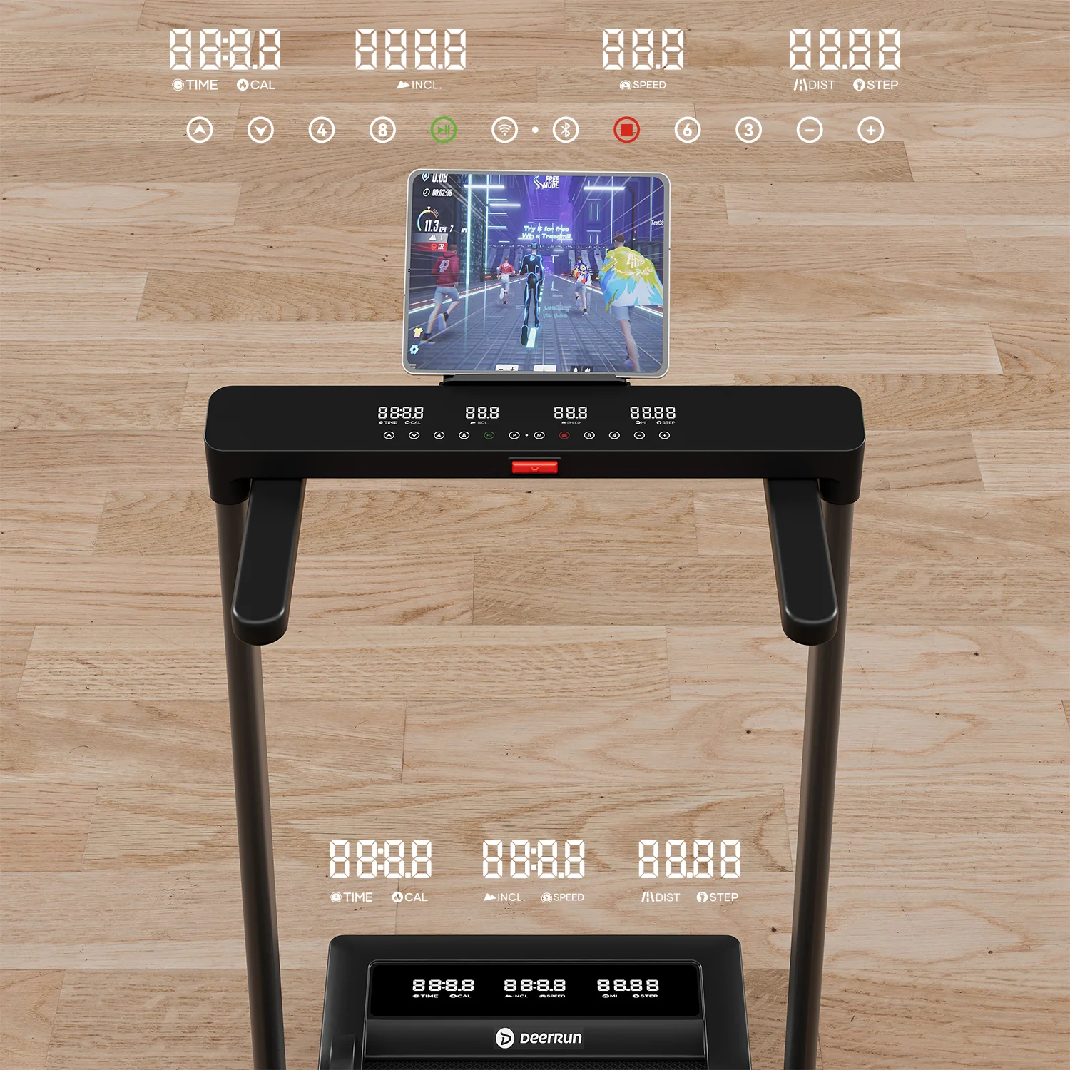 DeerRun Z10 Pro Muse Type 2 in 1 Foldable Treadmill with Remote Control, 12% Auto Incline