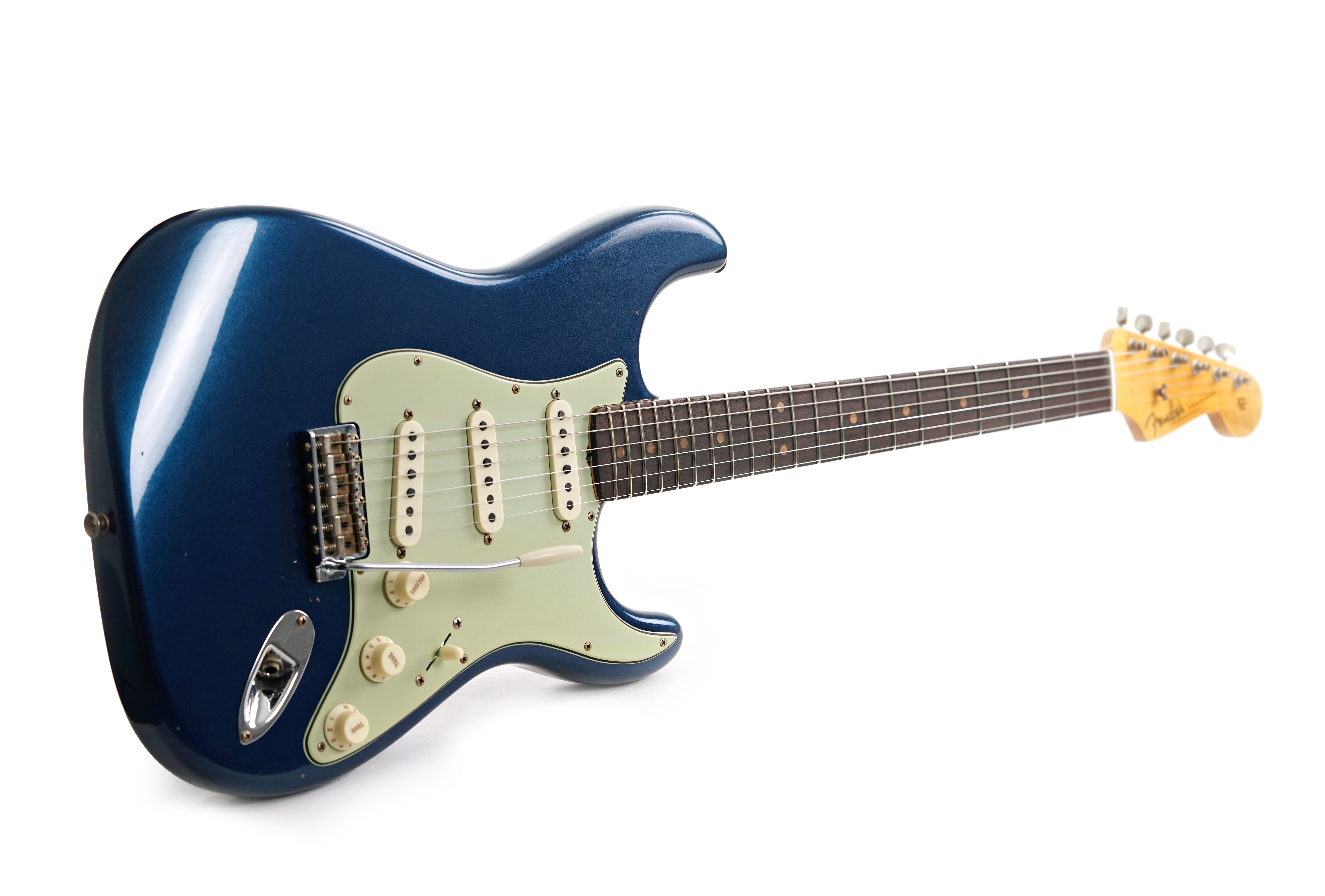 GUITARGUITAR Fender Custom Shop 1959 Collection Stratocaster Journeyman Relic Baltic Blue Rosewood Fingerboard #CZ586923