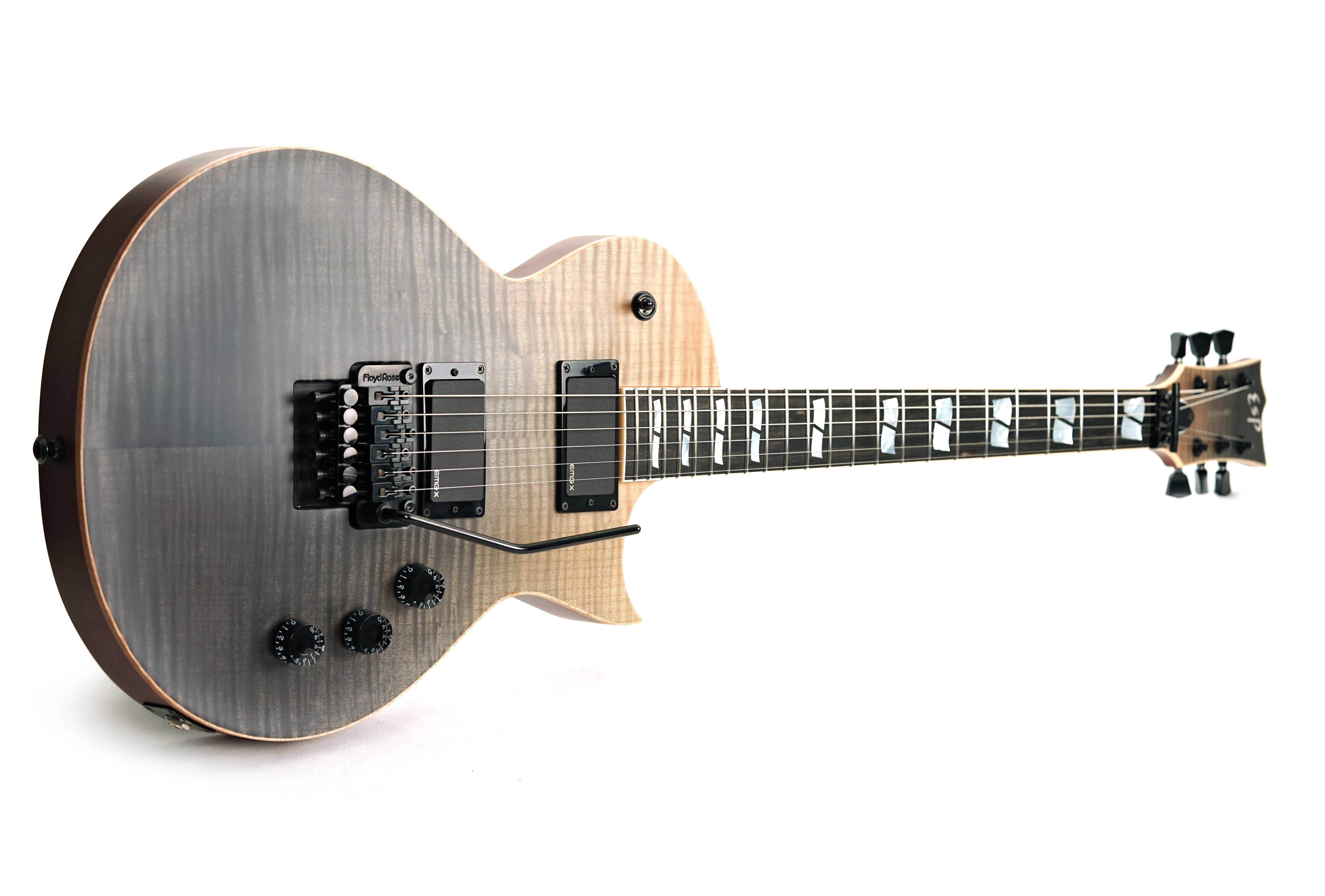 GUITARGUITAR ESP USA Eclipse Flame Maple EMG FR Black Natural Fade Satin (Ex-Demo) #US24302