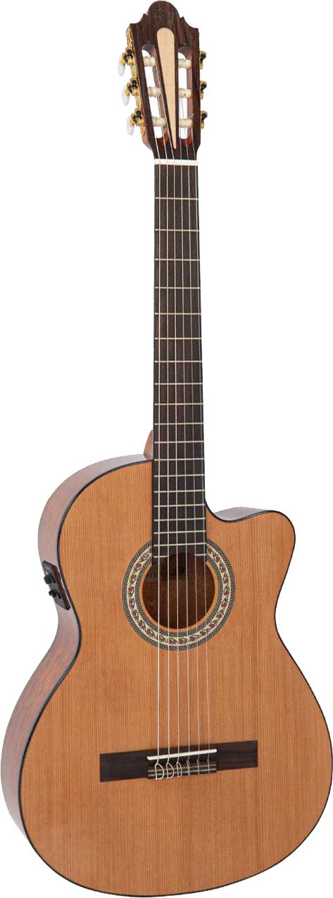GUITARGUITAR Santos Martinez Preludio Cutaway Electro-Classic Guitar Natural High Gloss