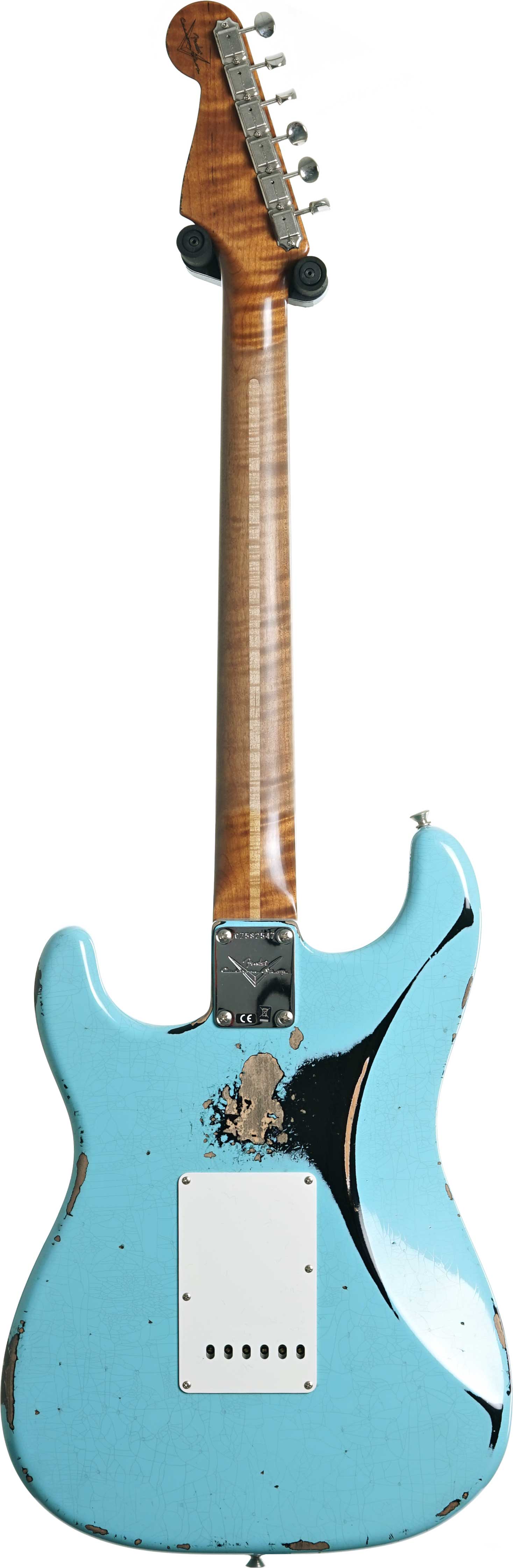 GUITARGUITAR Fender Custom Shop 1963 Stratocaster Heavy Relic with Closet Classic Hardware Daphne Blue Over Black #CZ582547