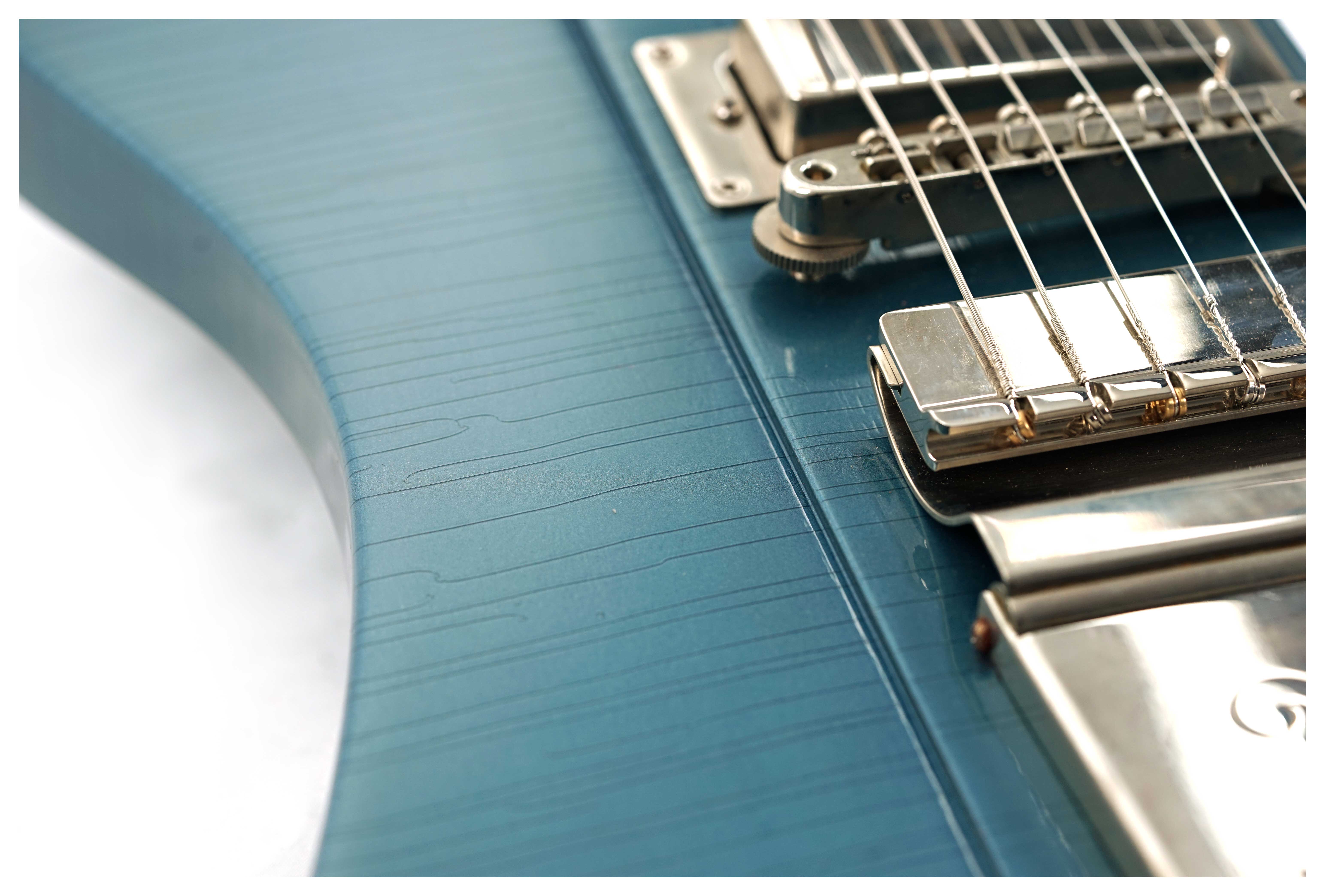 GUITARGUITAR Gibson Custom Shop 1963 Firebird V with Maestro Vibrola Ultra Light Aged Pelham Blue #405043