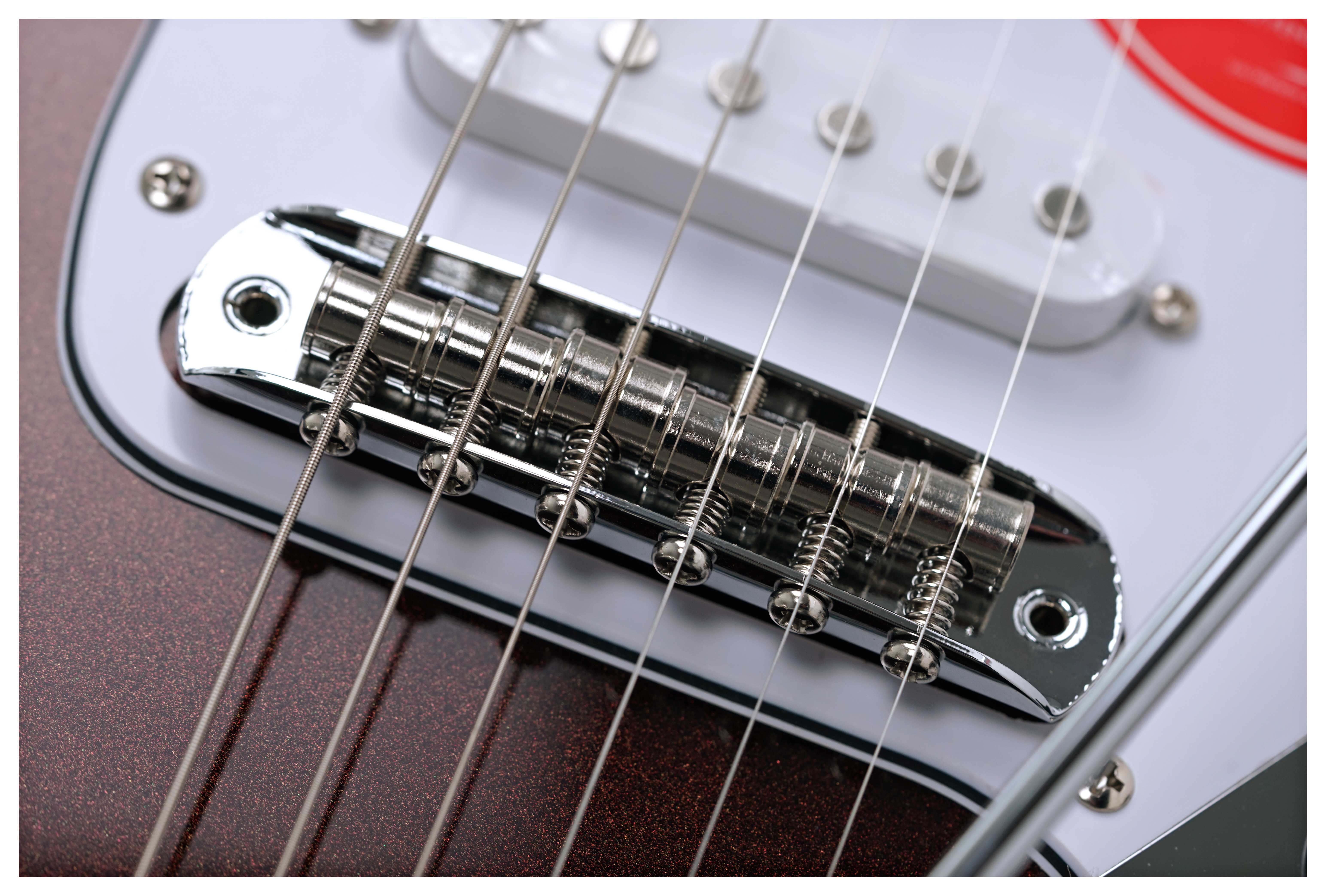 GUITARGUITAR Squier Affinity Series Jaguar White Pickguard Mystic Metallic Brown Maple Fingerboard